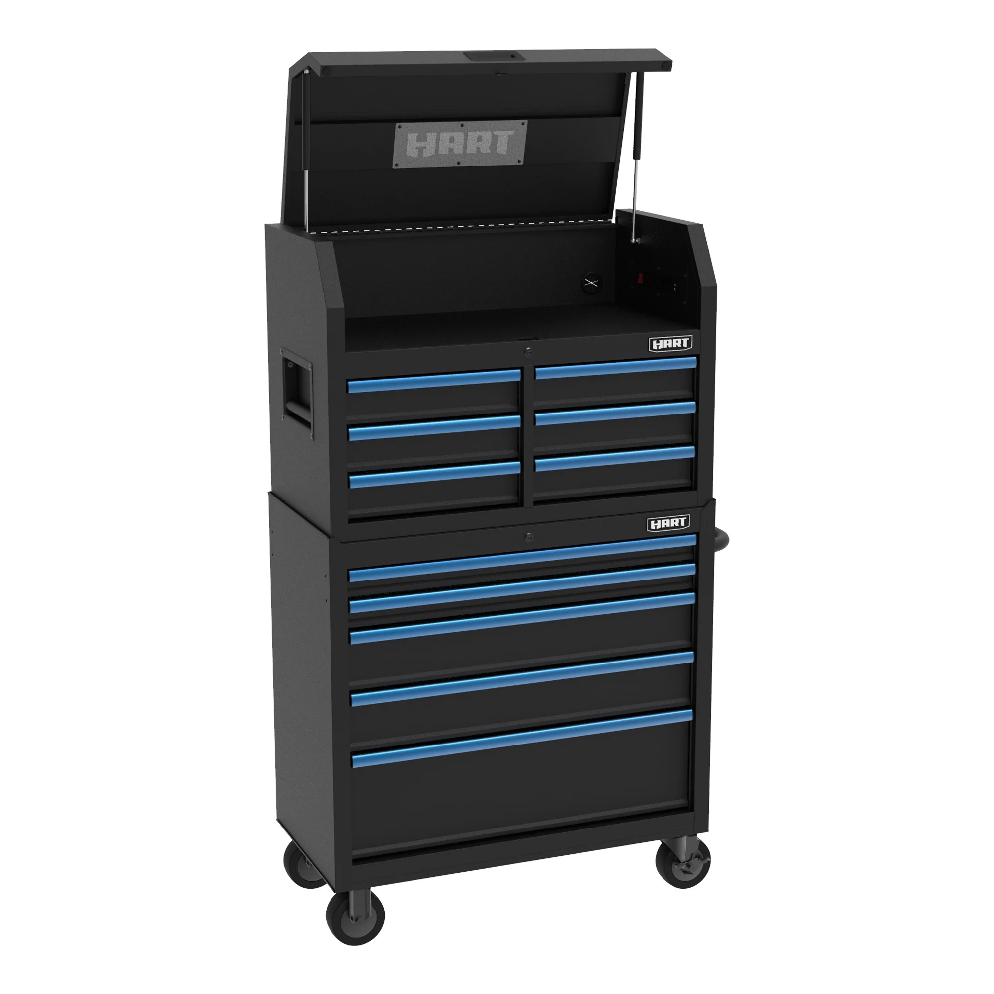 HART 36-Inch 5-Drawer Rolling Tool Cabinet with Wood Top, Locking Steel Garage Storage, Black - Image 9