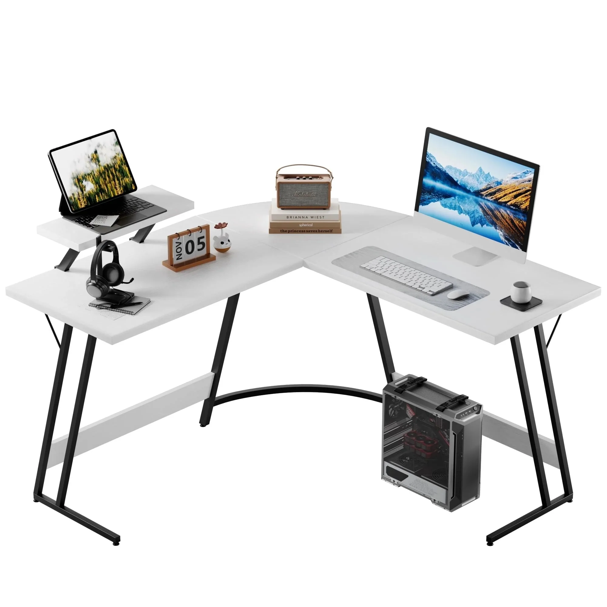 L-Shaped Gaming Desk, Computer Corner Desk and Office Writing Desk for Home - Image 6
