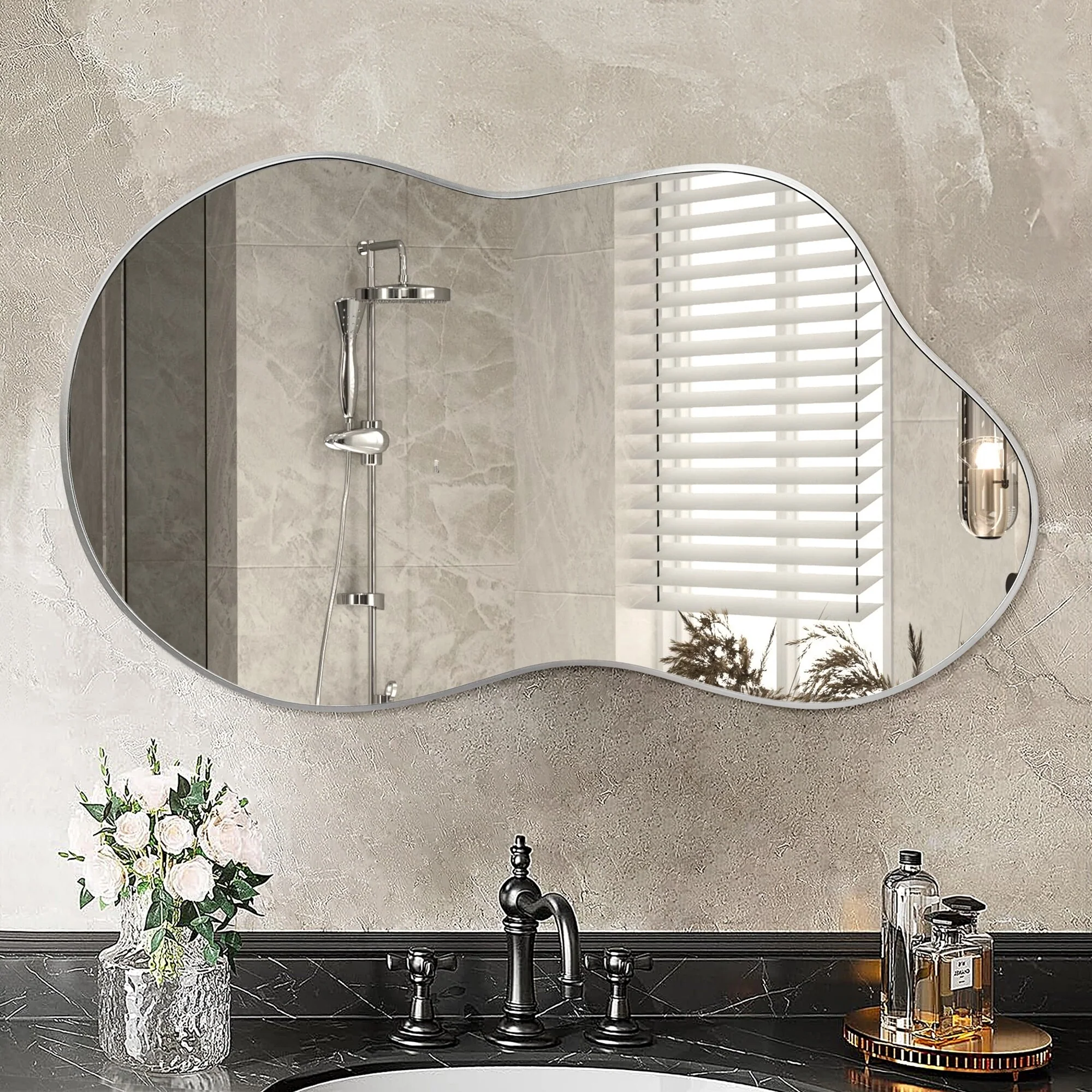 Asymmetrical Irregular Wall Mirror, Modern Decorative Accent Mirror for Living Room, Bedroom and Entryway - Image 5