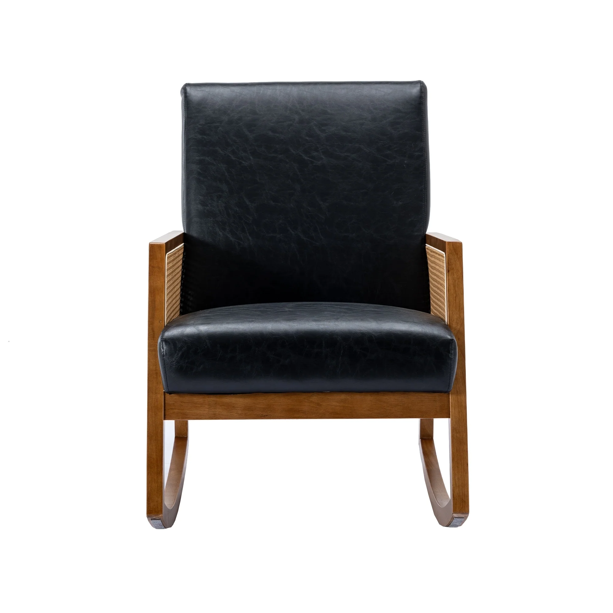 Upholstered Tall Back Rocking Chair, Smooth Gliding Accent Armchair for Comfortable Living Room Seating - Image 5