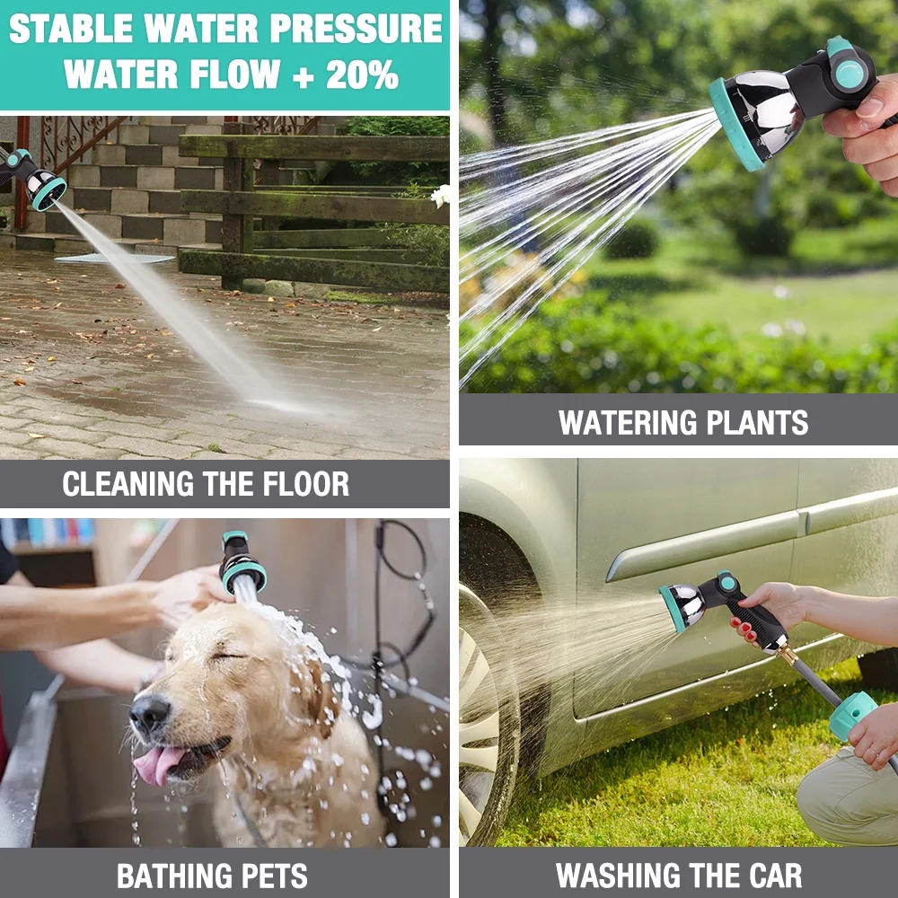 HAUSHOF 1/2" x 100 ft Retractable Garden Hose Reel with Automatic Rewind, 10-Pattern Spray Nozzle, Durable High-Pressure Hose, and 180- Swivel Bracket -C Perfect for Watering Gardens, Cleaning Patios - Image 12