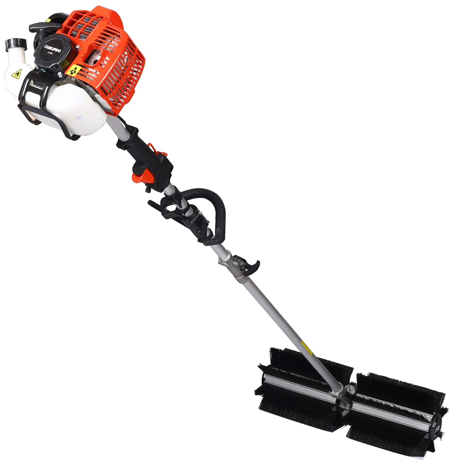 52CC 2-Stroke Broom Sweeper, Walk Behind Handheld Gas Powered Snow Sweeper, Brush Broom Sweeping Machine for Garden Lawn Yard Sidewalk Driveway Snow Cleaning, Broom Brush 24x9" EPA, D9025 - Image 4