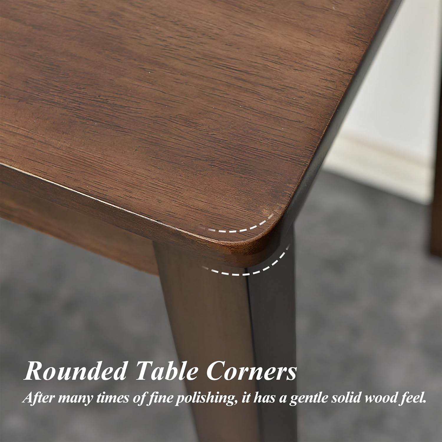 Solid Wood Computer Desk with Drawers, Modern Writing Desk for Home Office, Mid Century Modern Desk, Oak Study Table, 35.4x19.9x29.5 inches (Single Drawer), Walnut - Image 7