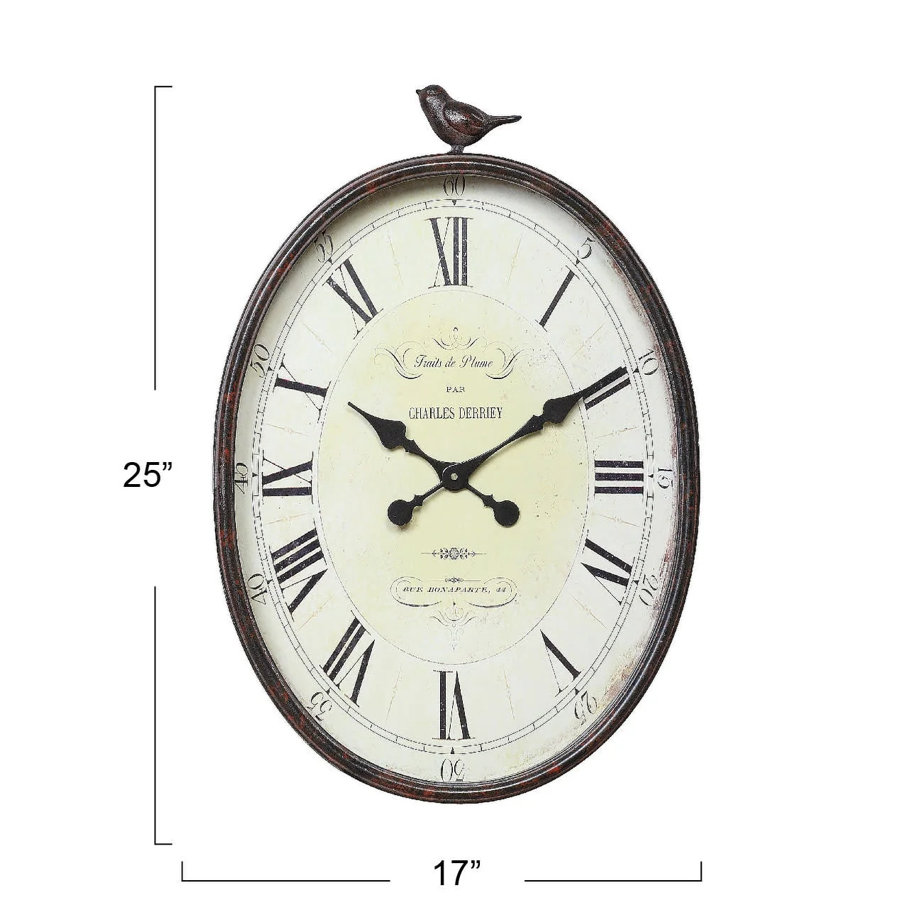 Metal Wall Clock with Bird Design, Decorative Vintage Hanging Clock for Living Room, Bedroom and Home Decor - Image 3