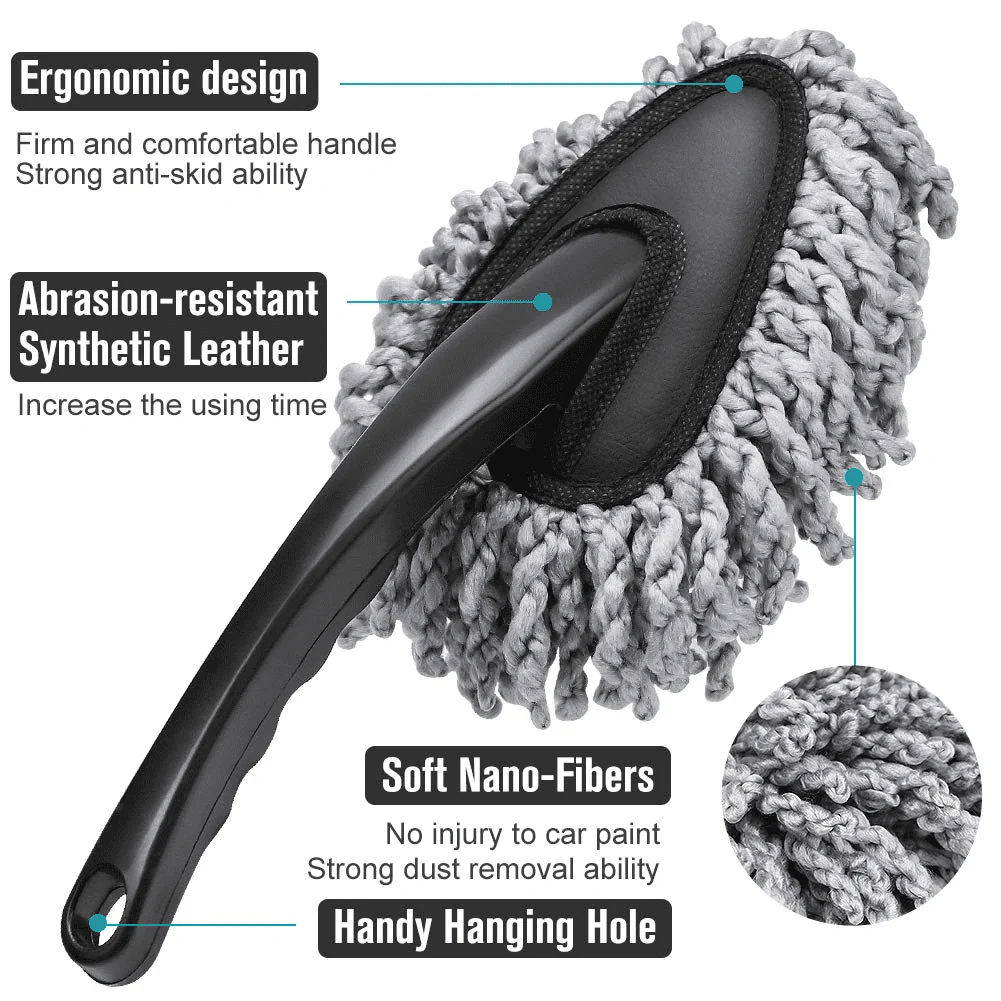 Multi-Functional Microfiber Car Duster Interior & Exterior Dash Dust Cleaner, Cleaning Detail Brush Dusting Washing Tool Kit for Car Home Kitchen Computer California Cleaning Products - Image 5