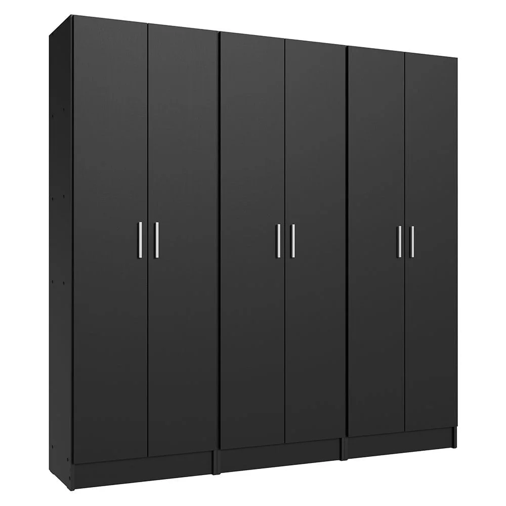 Madesa Garage Set 3 Pantry Storage Cabinet with 15 Utility Shelves 71"L Wooden Organization Unit for Garage - White - Image 12