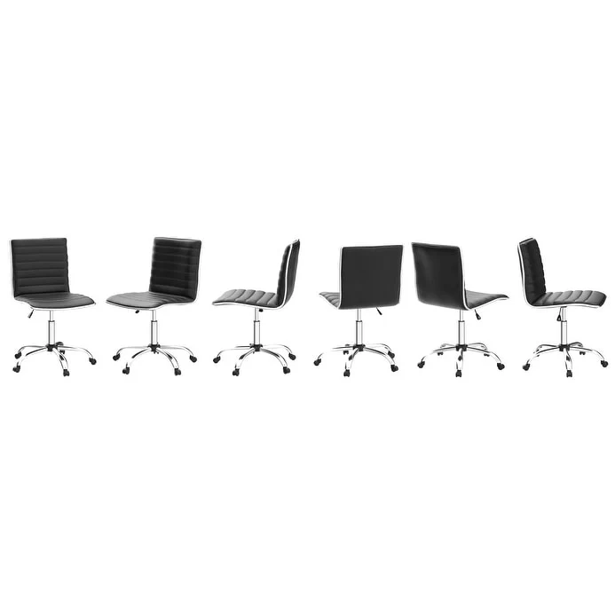 Adjustable Mid-Back Armless Swivel Office Chair, Ribbed Task and Vanity Chair for Small Spaces - Image 16