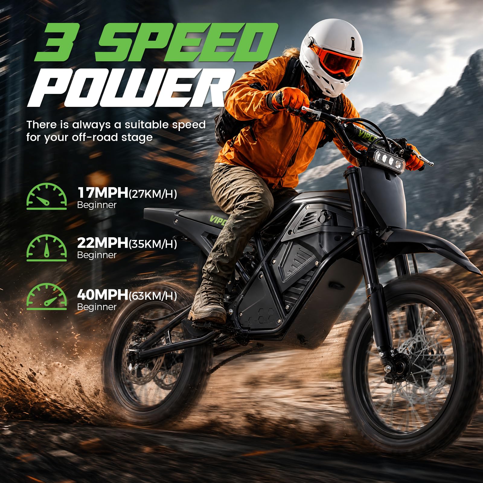 H3 Electric Dirt Bike for Adults 3500W 40MPH Electric Motorcycle - Image 7