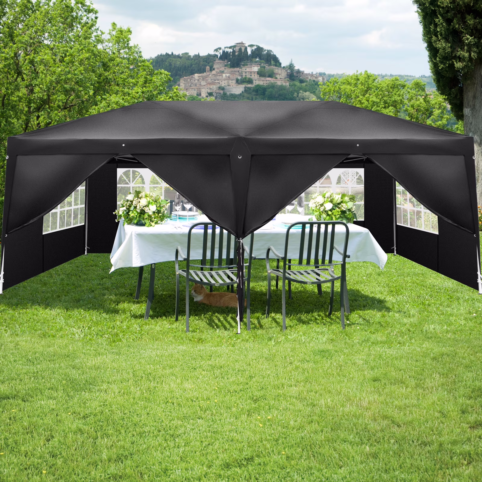 Zimtown 10'x 20' Patio EZ POP UP Party Tent Wedding Gazebo Canopy Marquee 6 Walls - Image 3