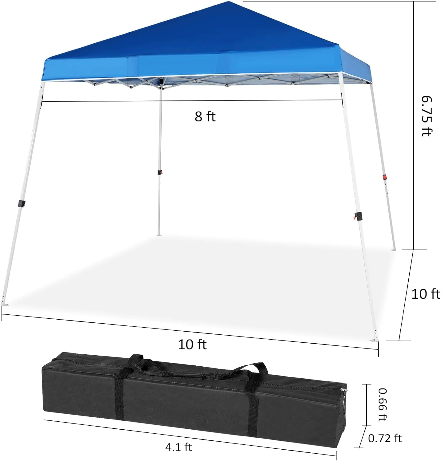 Abba Patio 10'x10' Outdoor Pop up Canopy Tent w/ Carry Bag, Blue - Image 8
