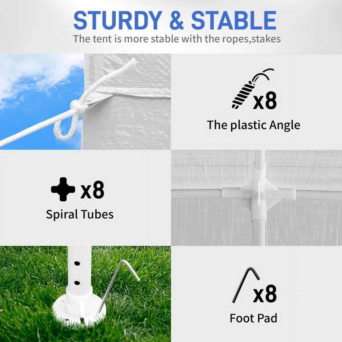 10'x30' Outdoor Party Tent with 8 Removable Sidewalls, Waterproof Canopy Patio Wedding Gazebo, White,white - Image 17
