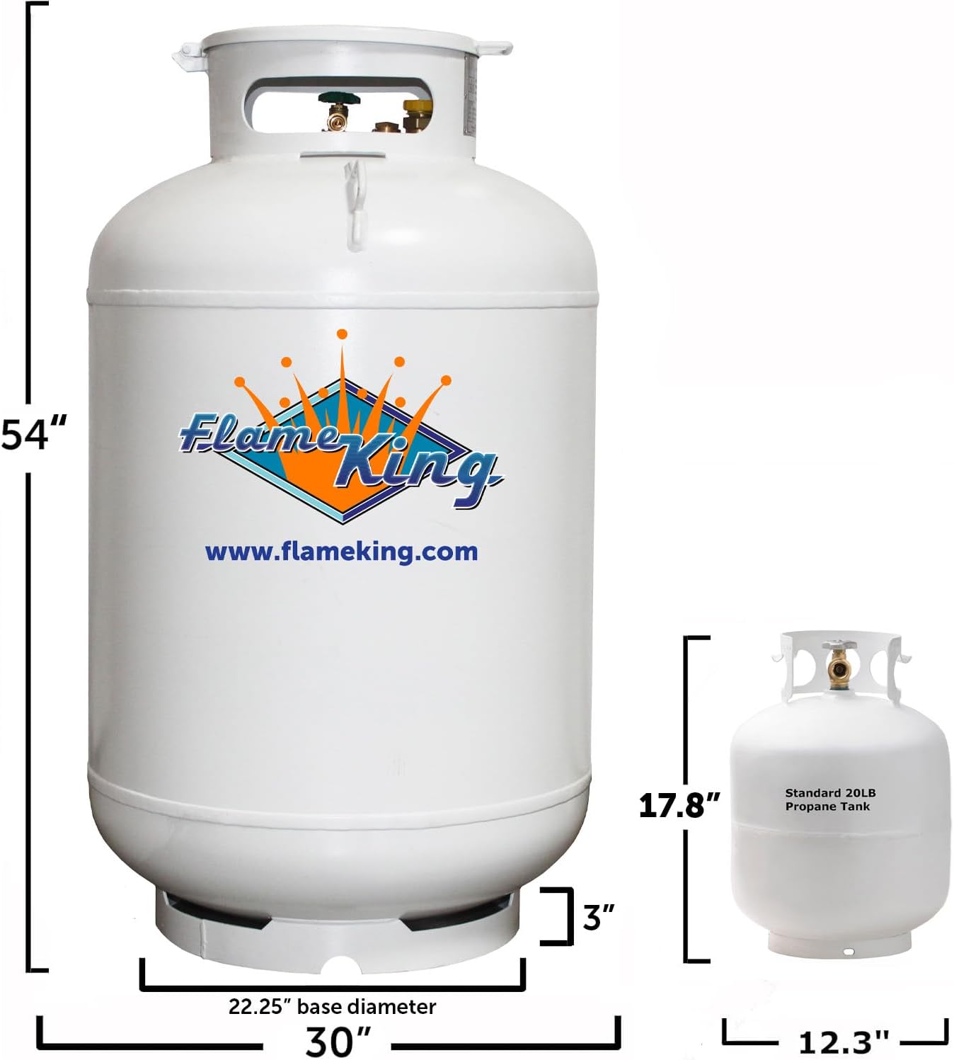 420-Lb. ASME Vertical Propane Tank, White - Image 4