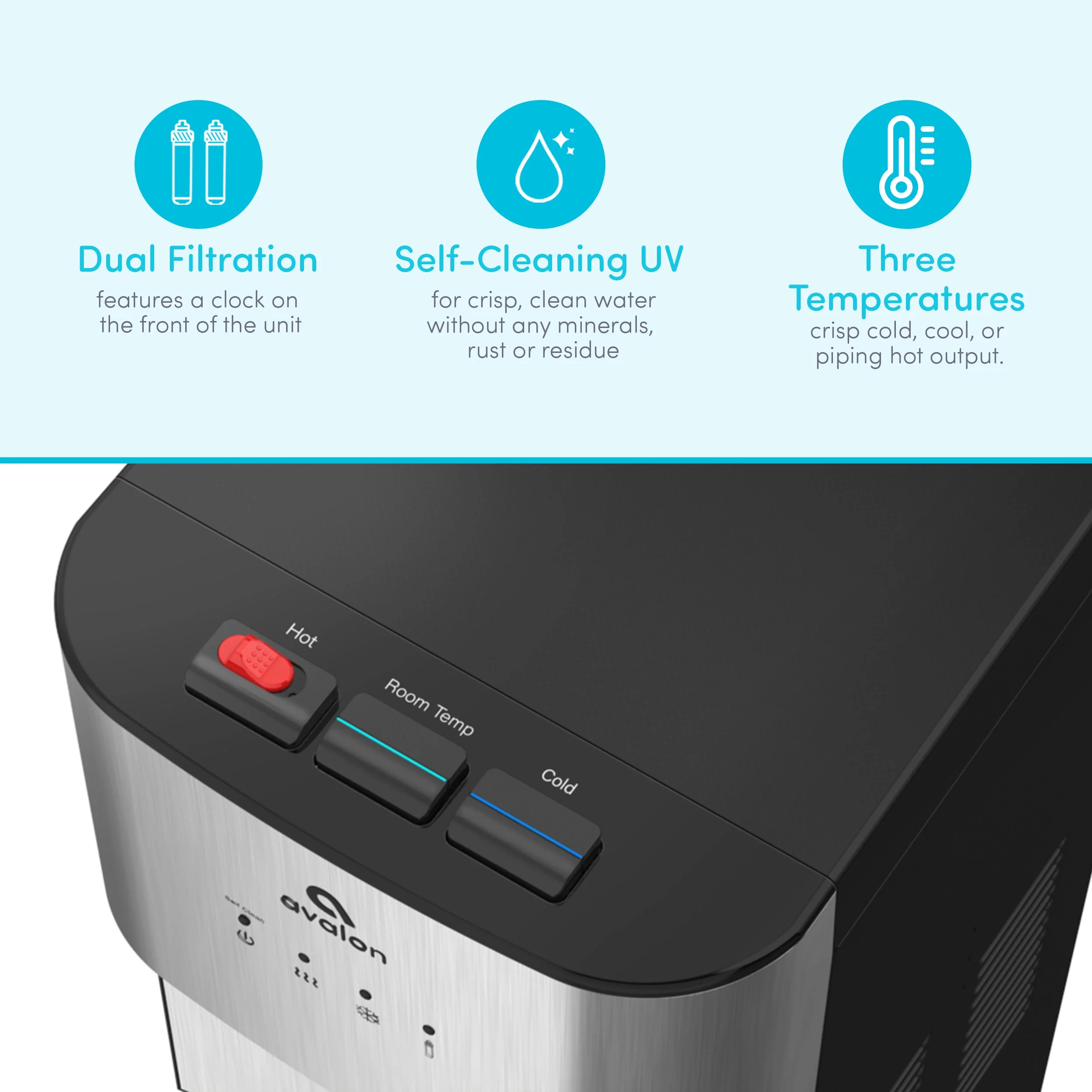 Avalon Self Cleaning Bottleless Water Cooler Dispenser 3 Temperatures - Image 7