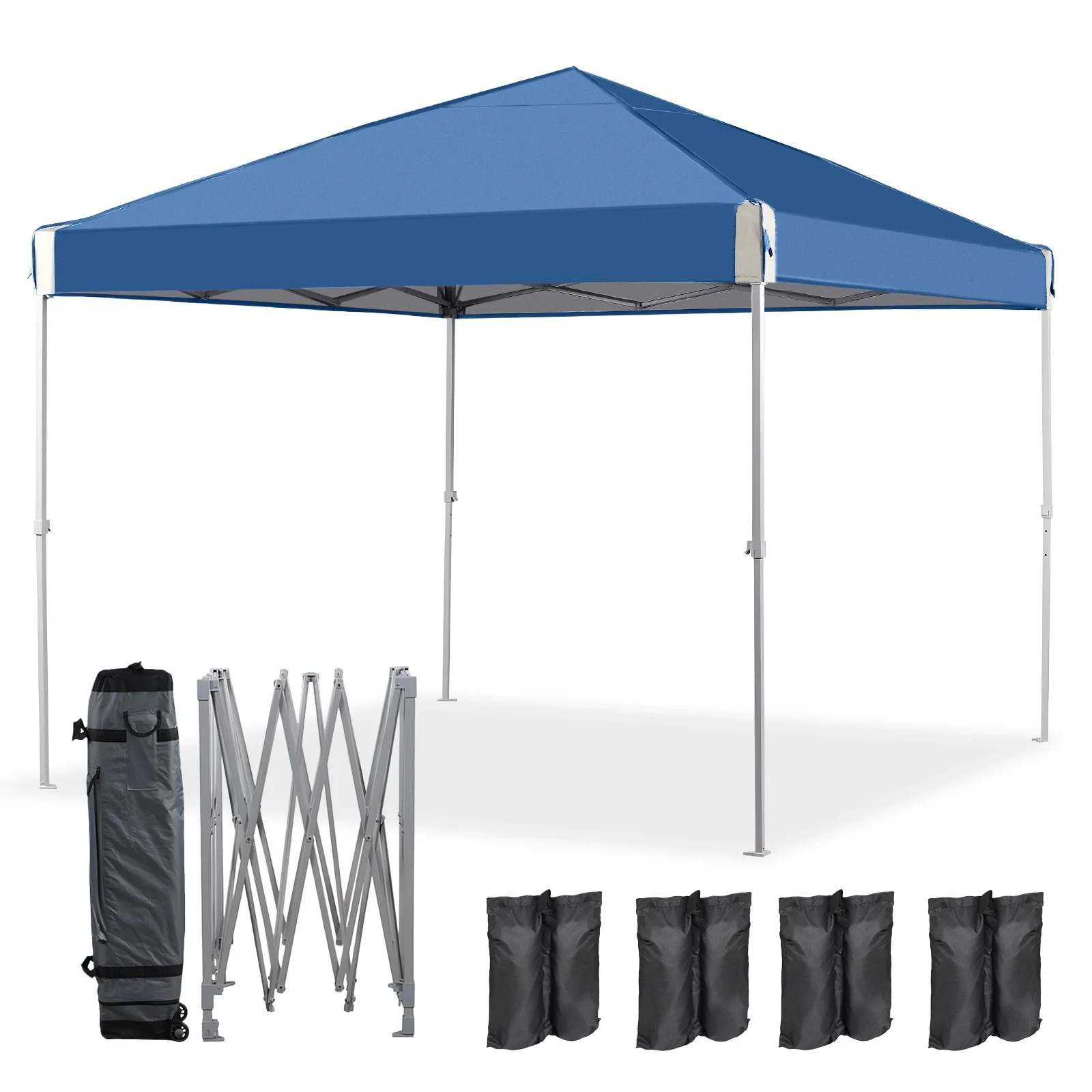 XiHuaZhaoChen Canopy Tent Easy Set-up Outdoor Patio Canopy Adjustable Straight Leg Heights Instant Shelter with Wheeled Bag,Gray,10' x 10' - Image 11