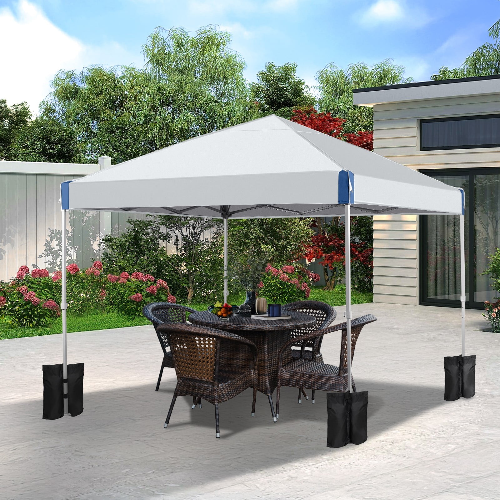 XiHuaZhaoChen Canopy Tent Easy Set-up Outdoor Patio Canopy Adjustable Straight Leg Heights Instant Shelter with Wheeled Bag,Gray,10' x 10' - Image 10