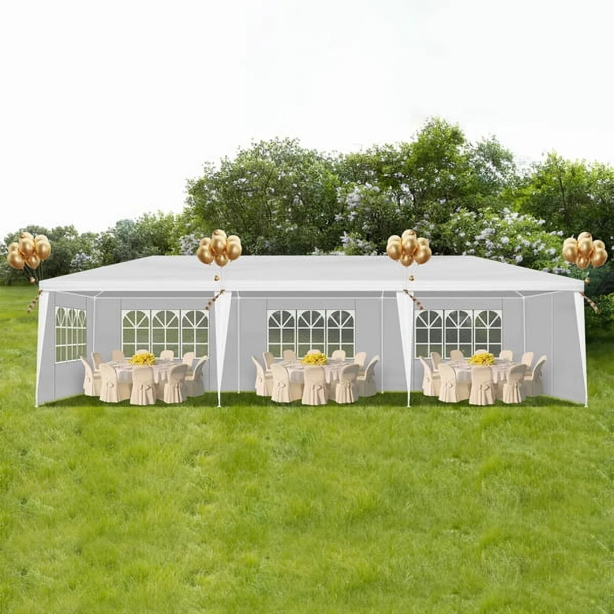 10'x30' Outdoor Party Tent with 8 Removable Sidewalls, Waterproof Canopy Patio Wedding Gazebo, White,white - Image 26