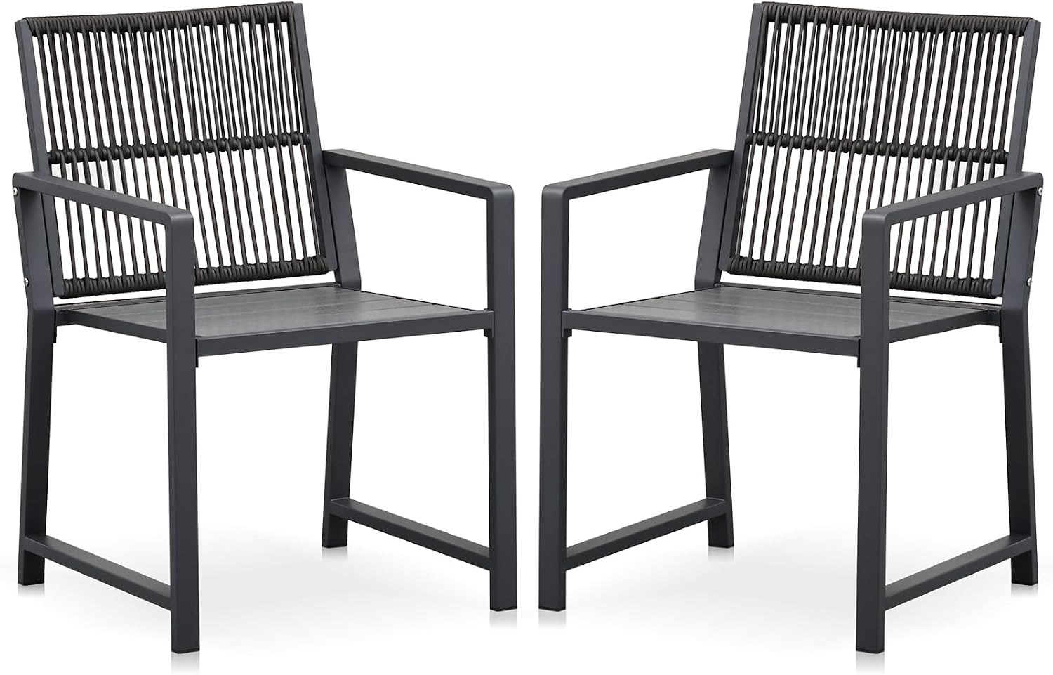 Outdoor HDPE Patio Dining Chairs ,400Lbs,Black,Set of 2 - Image 27
