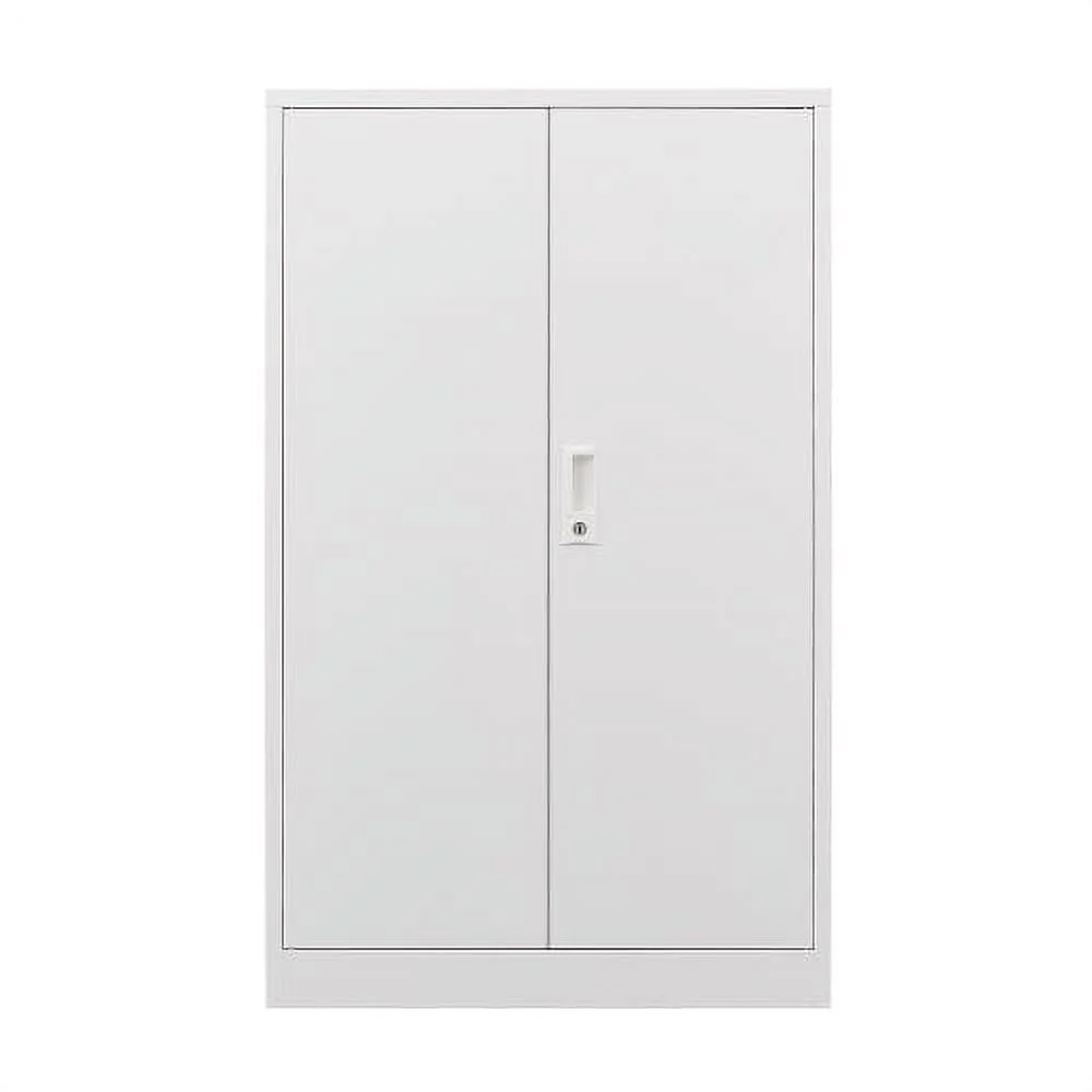 Metal Storage Cabinet with Door and Adjustable Shelves, Tall Steel Locker with Lockable Doors & Top Cabinet - Garage Storage Cabinet for Office, Garage, Home, Easy Assemble Required, White - Image 8