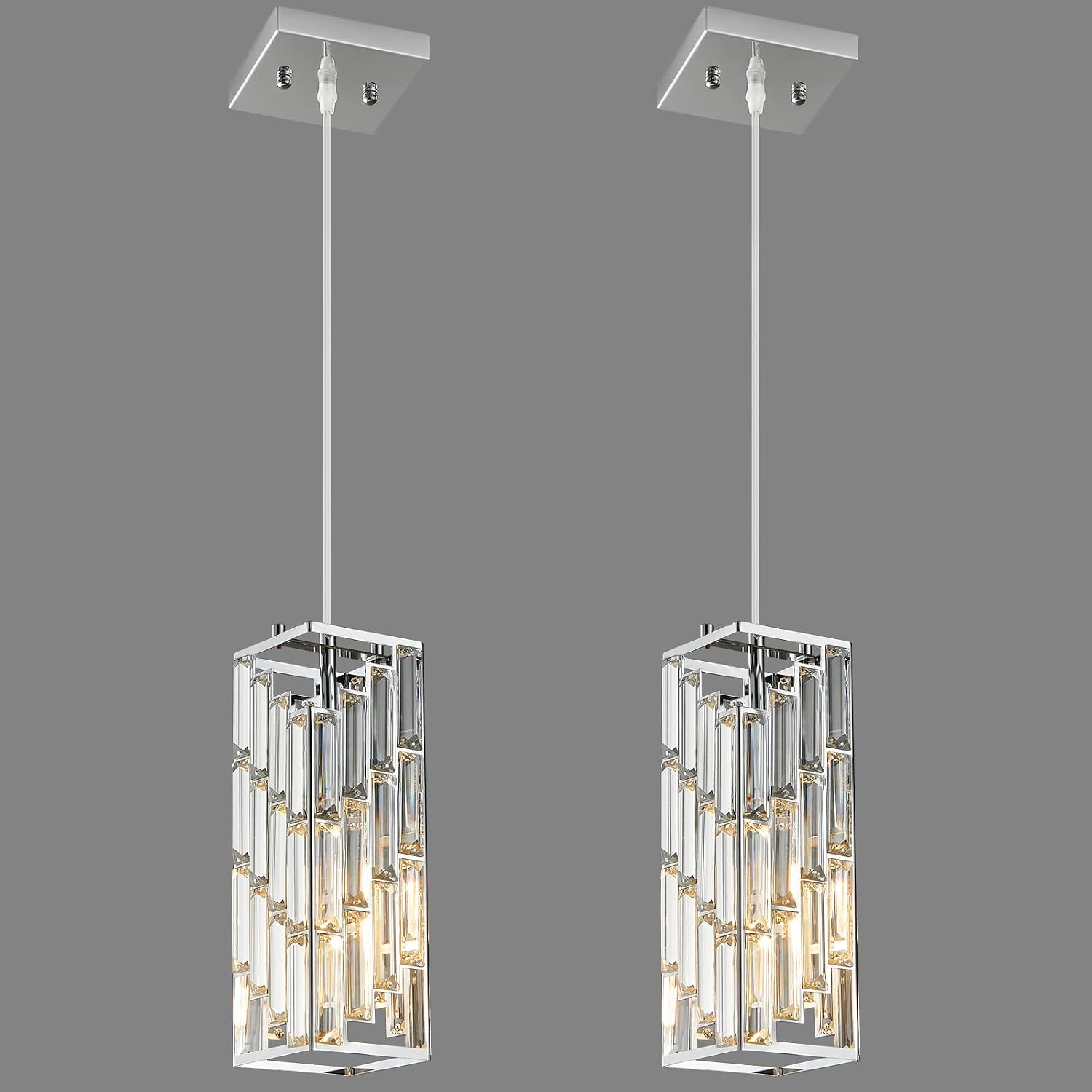 Black Pendant Lighting, Modern Pendant Light, Mini Crystal Chandeliers, Adjustable Pendant Light Fixture for Kitchen Island, Dining Room & Bedroom (3 Pack) - Image 19