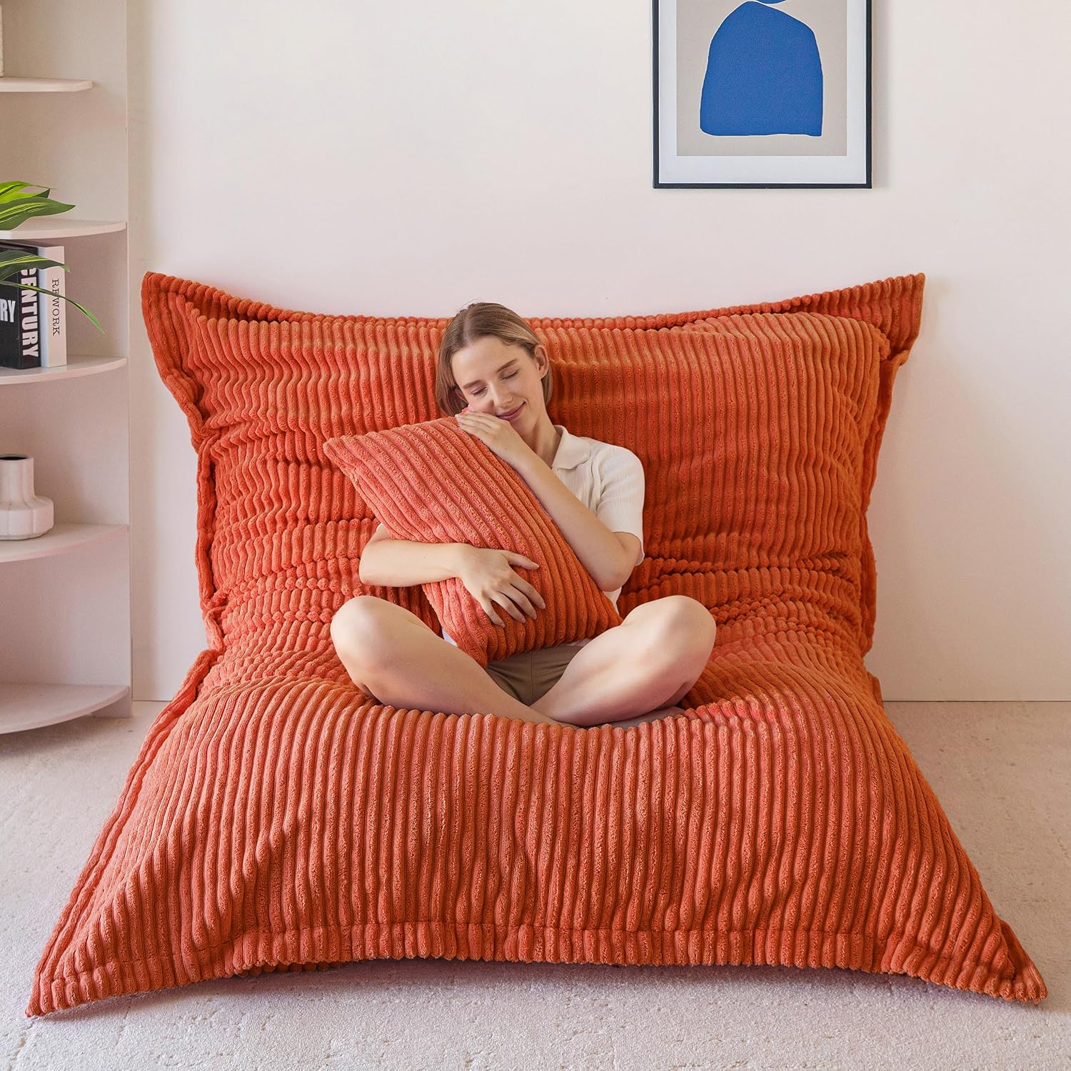 Giant Bean Bag Chair with Pillow, 3 in 1 Convertible Bean Bag Chair - Image 12