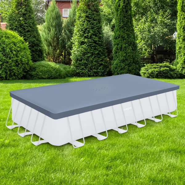 24" Durable Rectangular Pool Cover – Gray, for Oasis & Activity Pools - Image 2