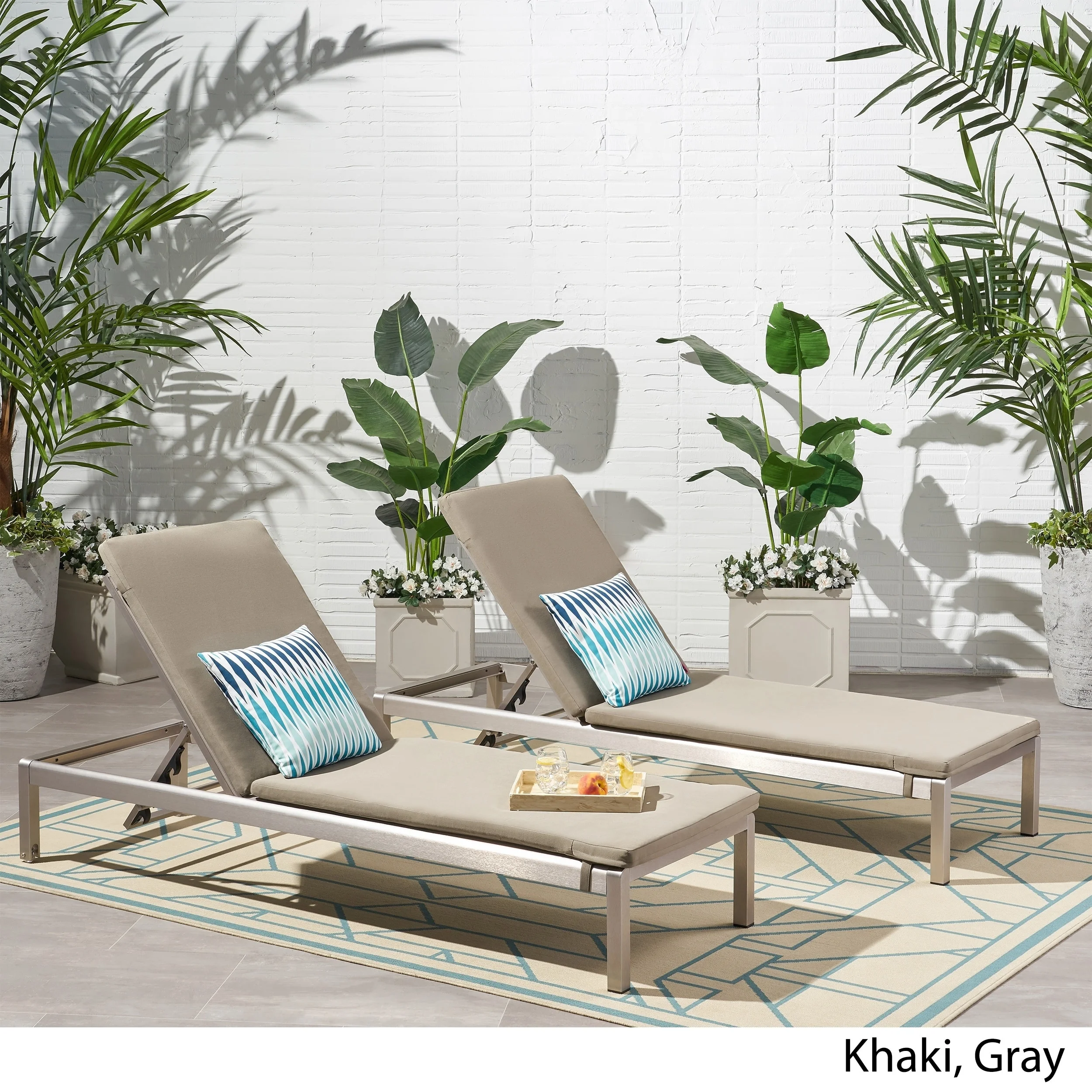Christopher Knight Home Cape Coral Outdoor Chaise Lounge with Cushion (Set of 2) by - Image 2