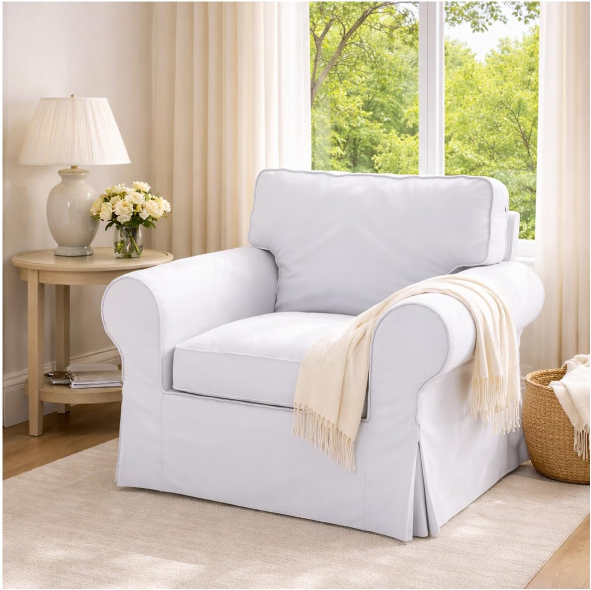 Heavy Cotton Ektorp Sofa Cover, Compatible with IKEA Ektorp 3 Seat Slipcover - Image 14