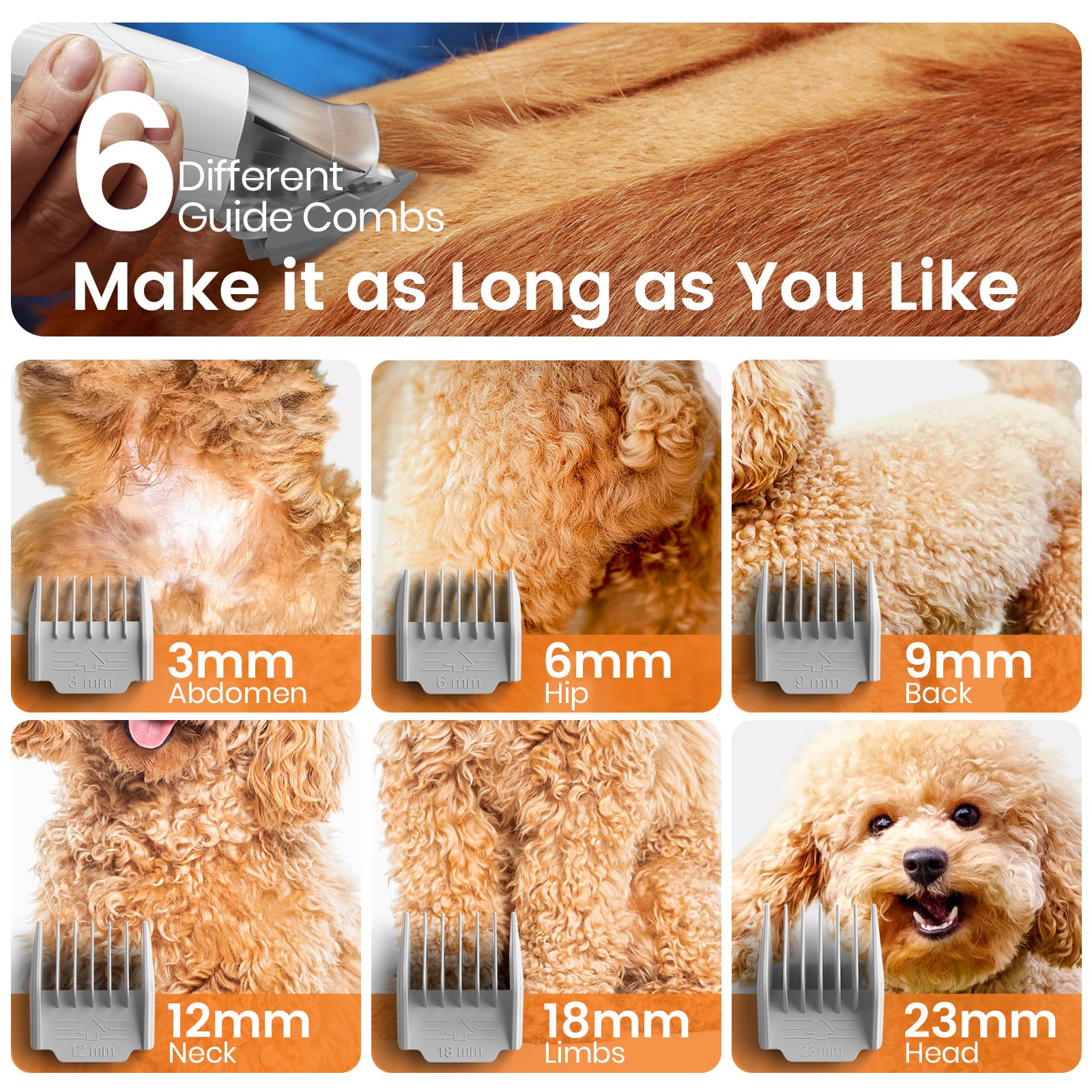 3-in-1 Dog Grooming Vacuum Kit with Clipper and Nail Grinder, Pet Hair Trimmer and Grooming Tool Set - Image 6