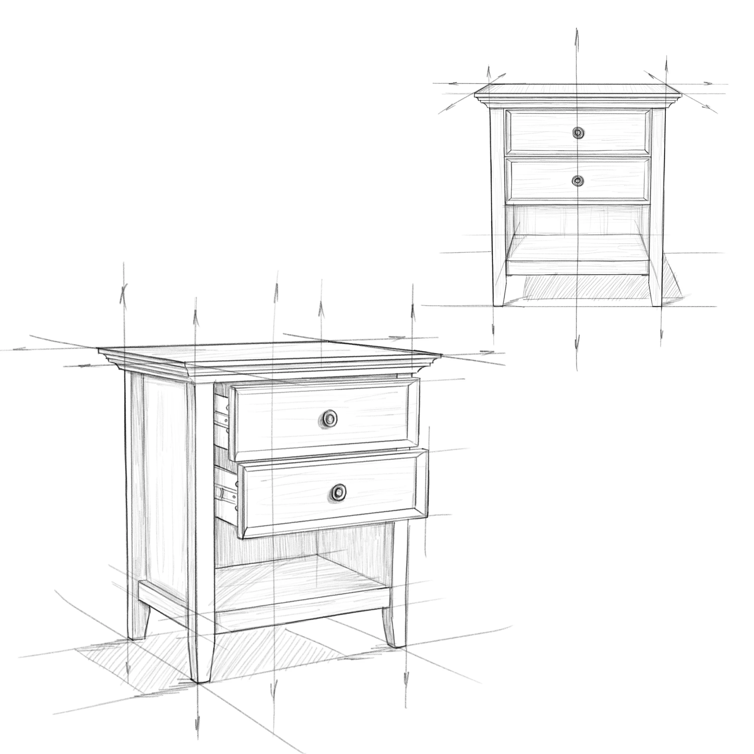 24 Inch Wide Solid Wood Nightstand, Bedside Table and Bedroom End Table - Image 45