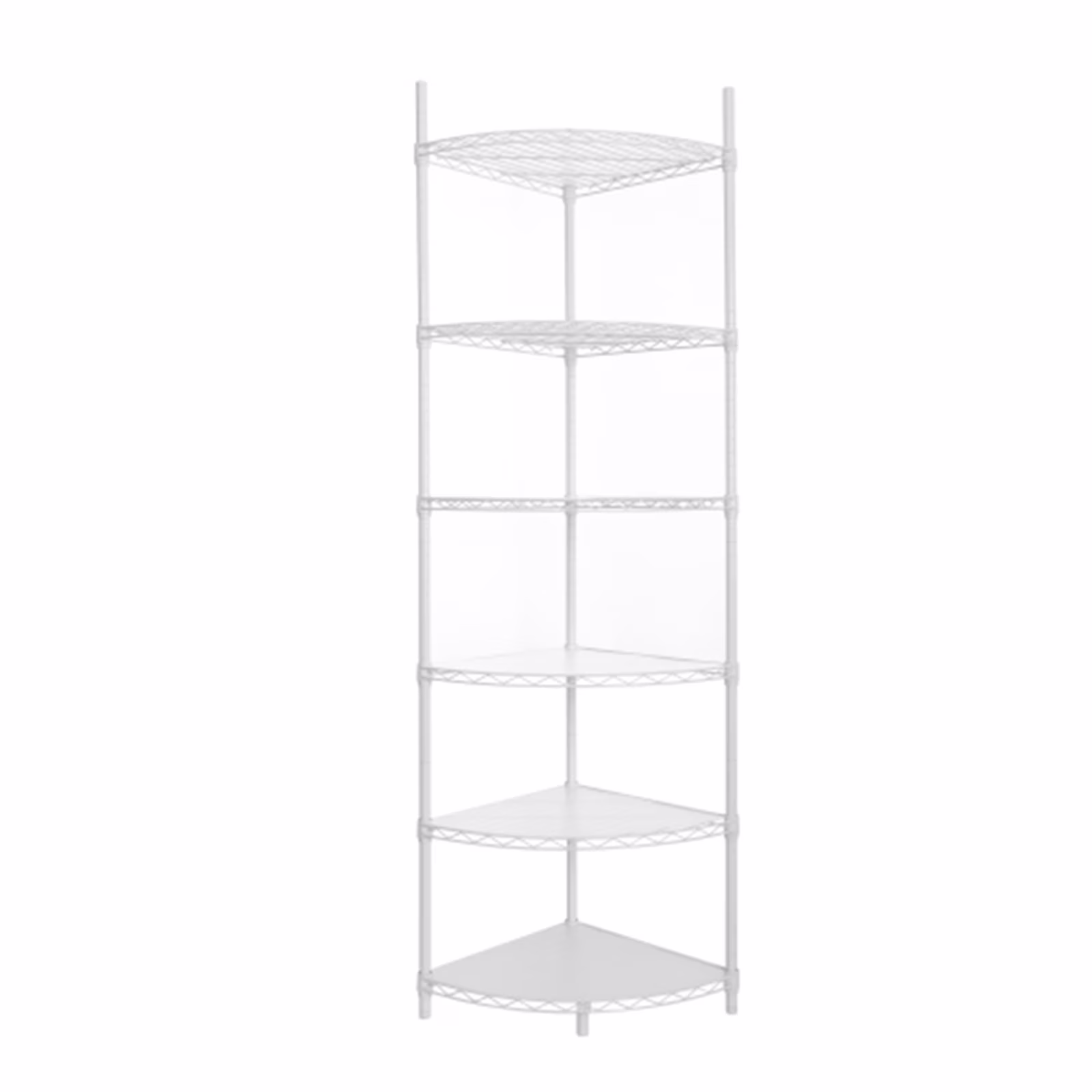 6 Tier Corner Storage Shelves, Wire Shelving Unit, Adjustable Metal Heavy Duty Free Standing Corner Storage Display Chrome Rack for Laundry Bathroom Kitchen Pantry Closet, Chrome - Image 3