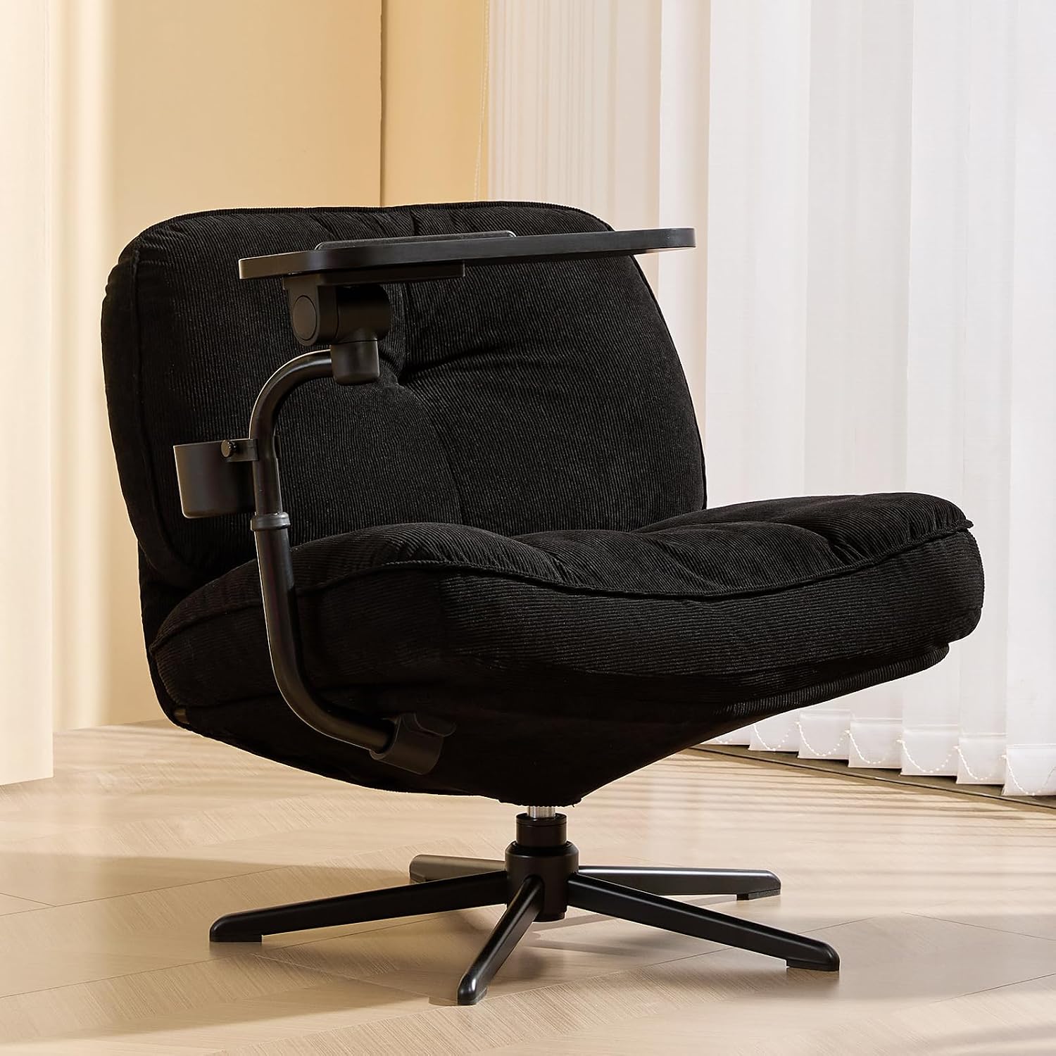 Swivel Accent Chair, Wide Criss Cross Lounge Living Room Chair, Grn - Image 2