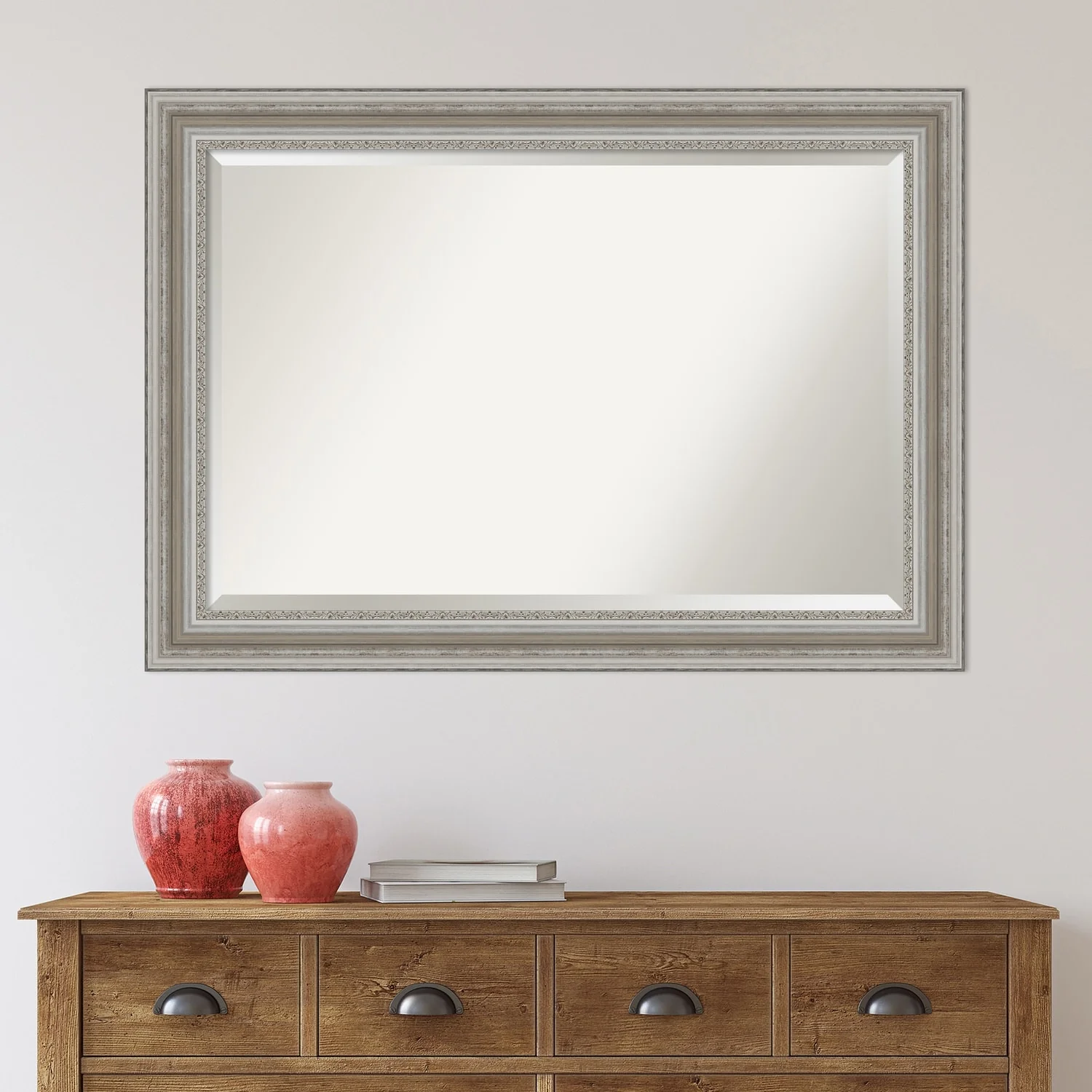 Beveled Bathroom Wall Mirror, Silver Frame Decorative Vanity Mirror for Bathroom, Bedroom and Entryway - Image 33
