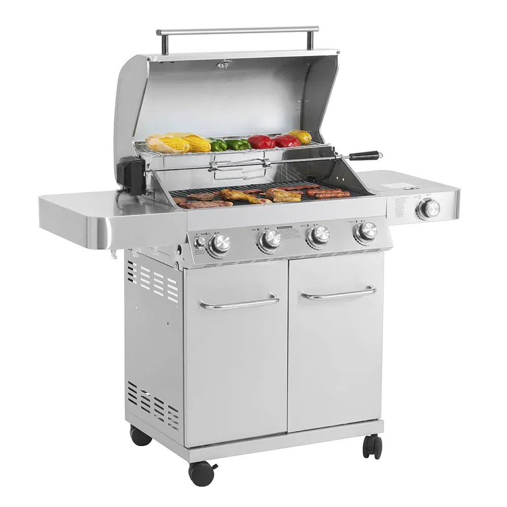 17842 Stainless Steel 4 Burner Propane Gas Grill with Rotisserie Configuration B - Image 4