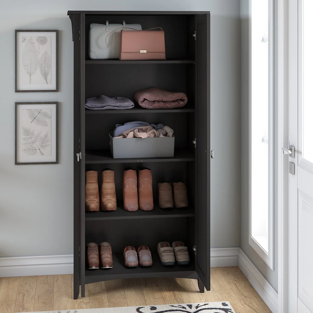 Tall Storage Cabinet with Doors, Freestanding Shelving Organizer with Adjustable Shelves for Home, Office and Living Room - Image 11