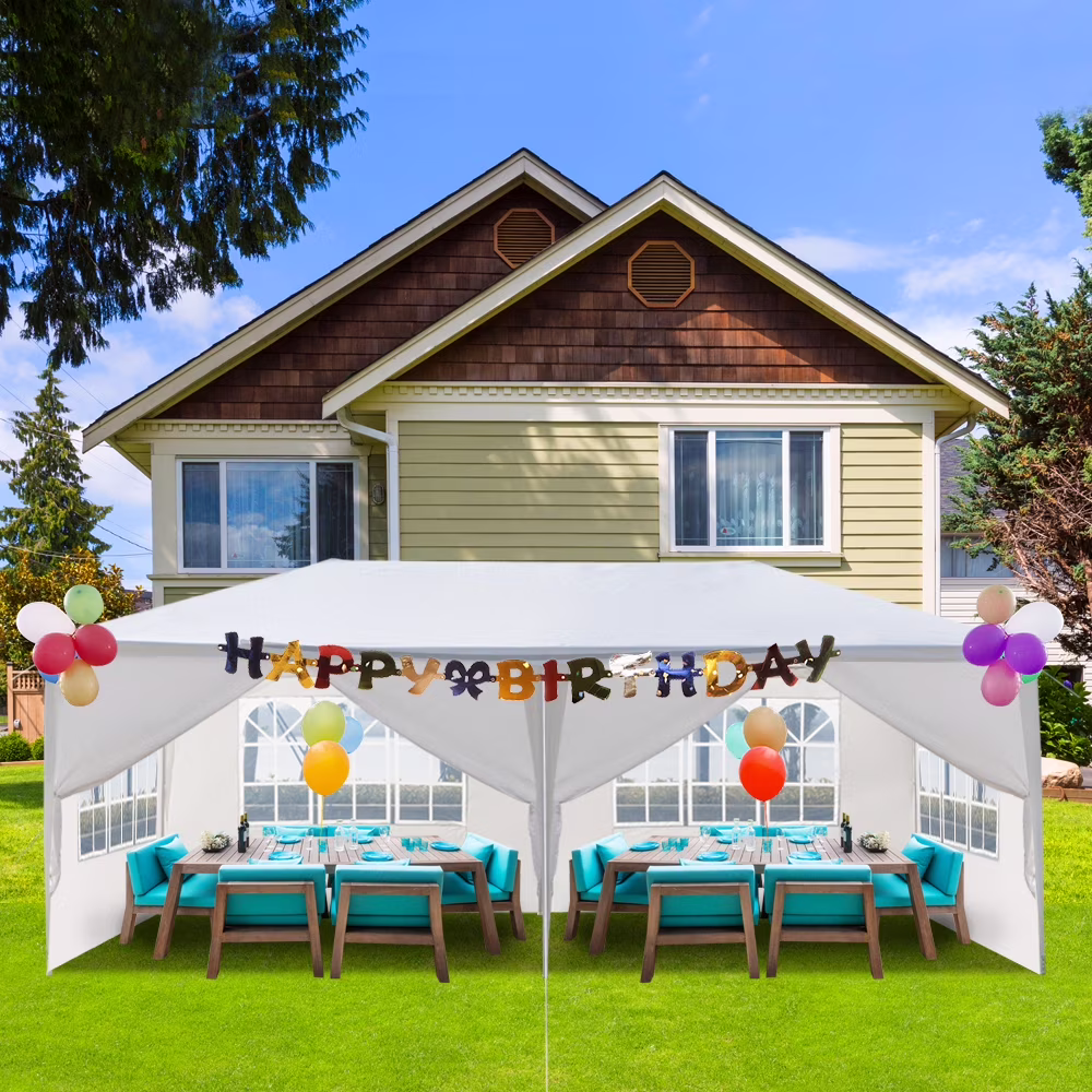 HighSound 10'x20' Outdoor Party Tent with 6 Removable Sidewalls Waterproof Canopy Patio Wedding Gazebo White