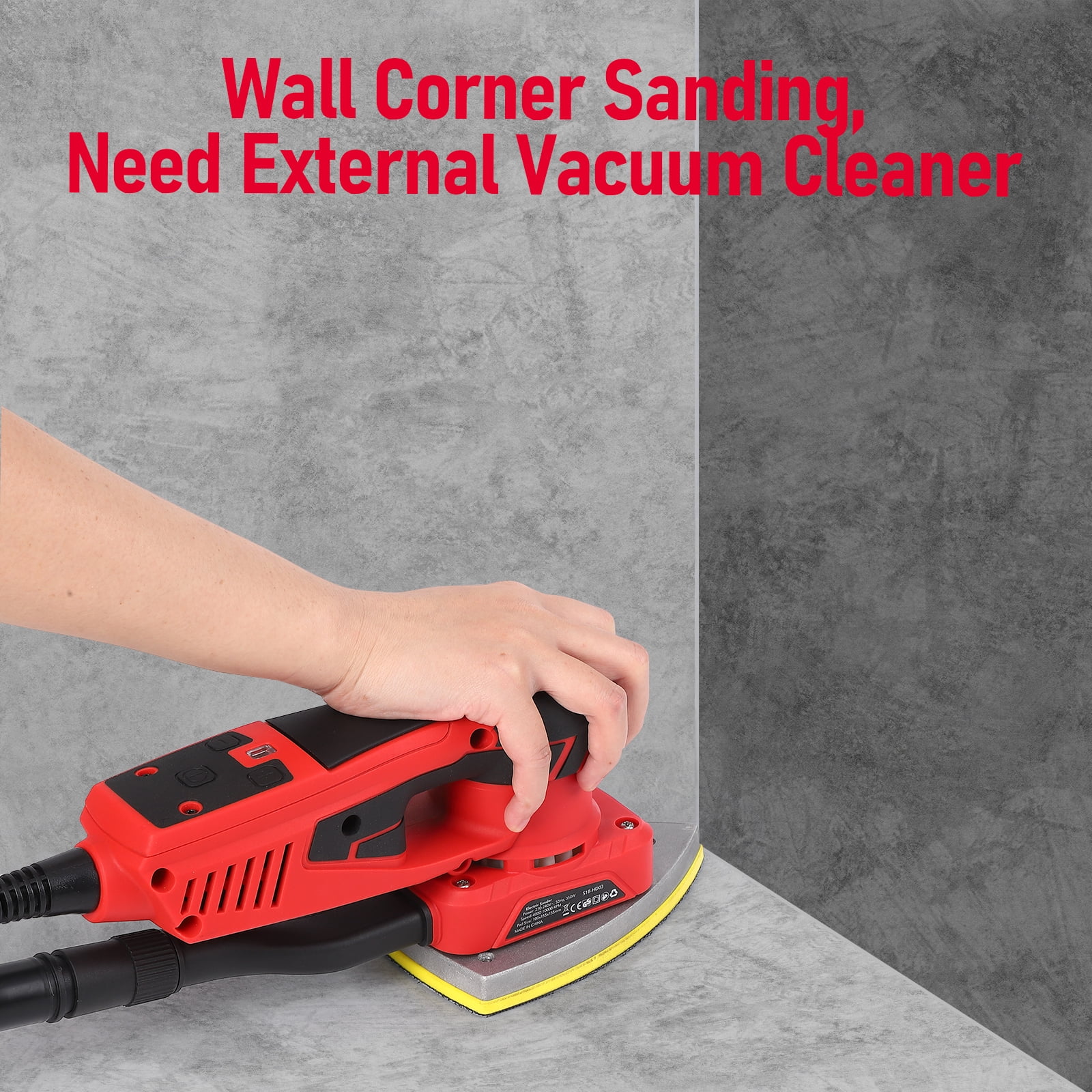 M optimized Electric Detail Sander with 12 Sanding Paper, 350W Brushless Motor Mouse Sander, Powerful & Low Vibration, 10000 RPM, for Wood Working, Polishing, Carpentry - Image 9