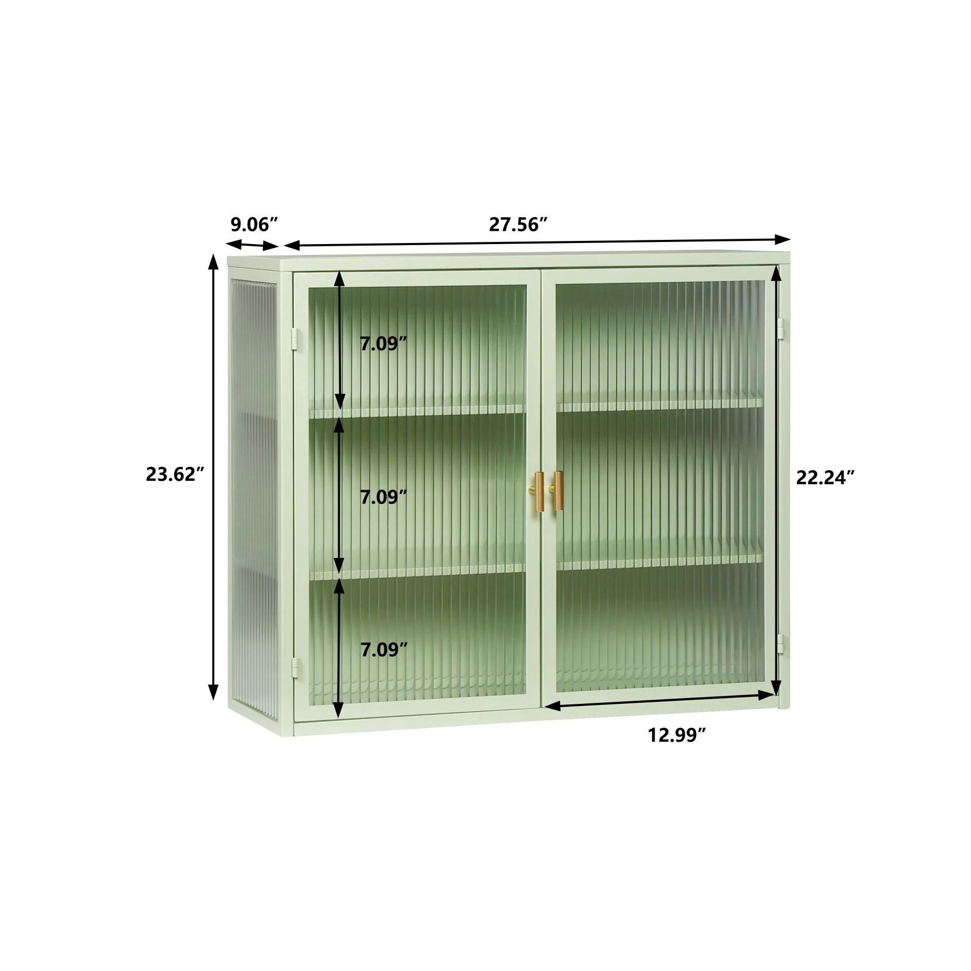 Two-door Wall Cabinet, Modern Kitchen Wall Mounted Cabinet with 2 Glass Doors, Two-tier Enclosed Storage, an Open Shelf, Towel Rack, Metal Wall Cabinet for Entryway, Living Room, Bathroom, White - Image 20