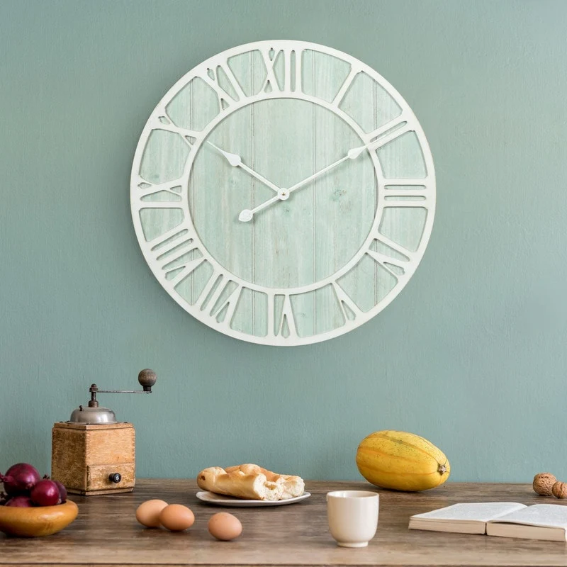 Green Blue Quartz Coastal Wall Clock, Decorative Nautical Wall Clock for Living Room, Bedroom and Home Decor - Image 6