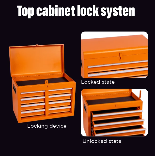 Rolling Tool Chest with 5 Drawers and Detachable Top Box Heavy Duty Steel Construction Lockable Wheels for Garage Workshop Storage Organization - Image 7