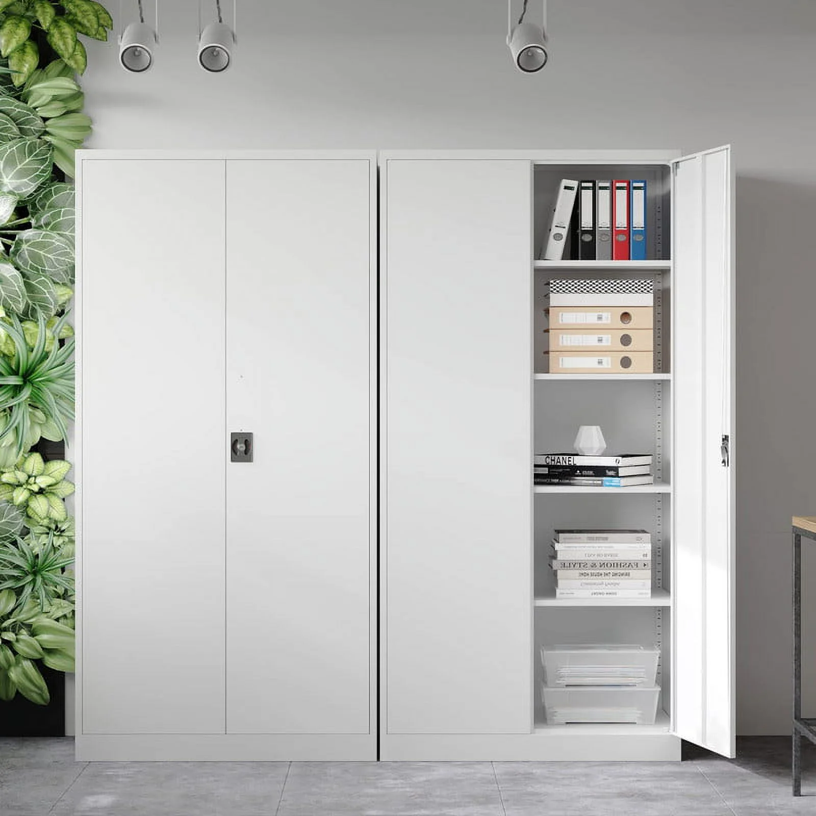 STANI Metal Storage Cabinet with Locking Doors, Garage Lockable Steel Cabinets with 4 Doors and 5 Shelves for Home, Garage, Pantry Workshop Warehouse - Image 8