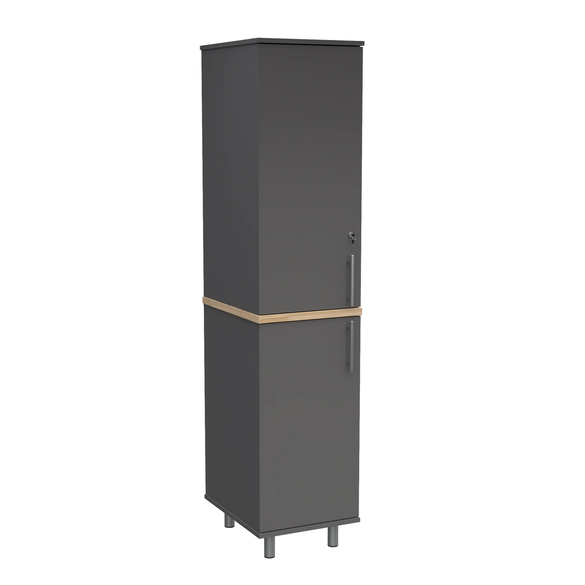 Inval Kratos 70" Engineered Wood Storage Garage Cabinet, Gray/Maple - Image 5
