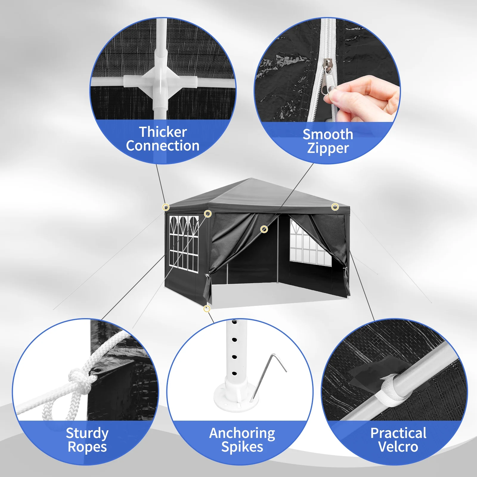HighSound Waterproof Outdoor Canopy Patio Tent Party Tent - Image 3