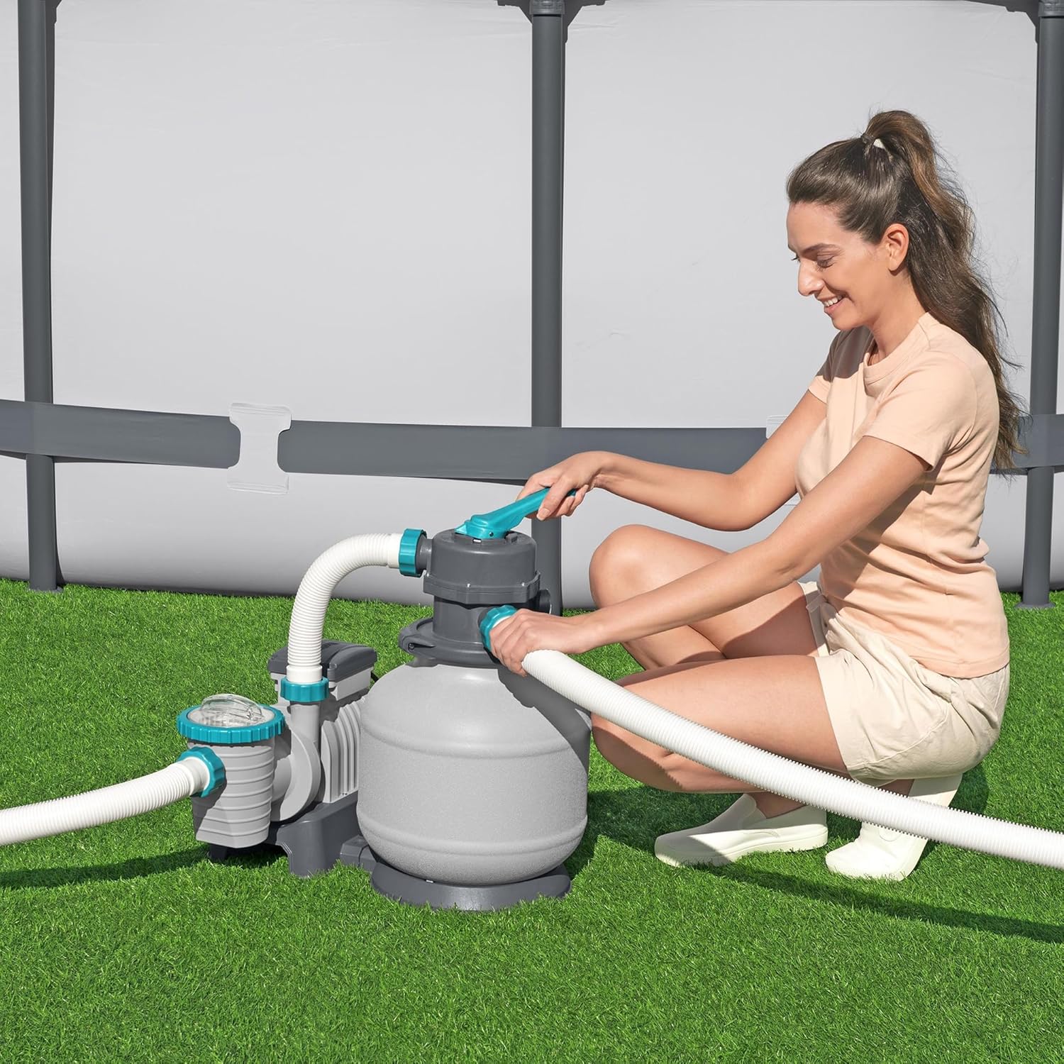 2,200 GPH Sand Filter Pump for Above Ground Pools, High Flow Swimming Pool Filtration System - Image 5