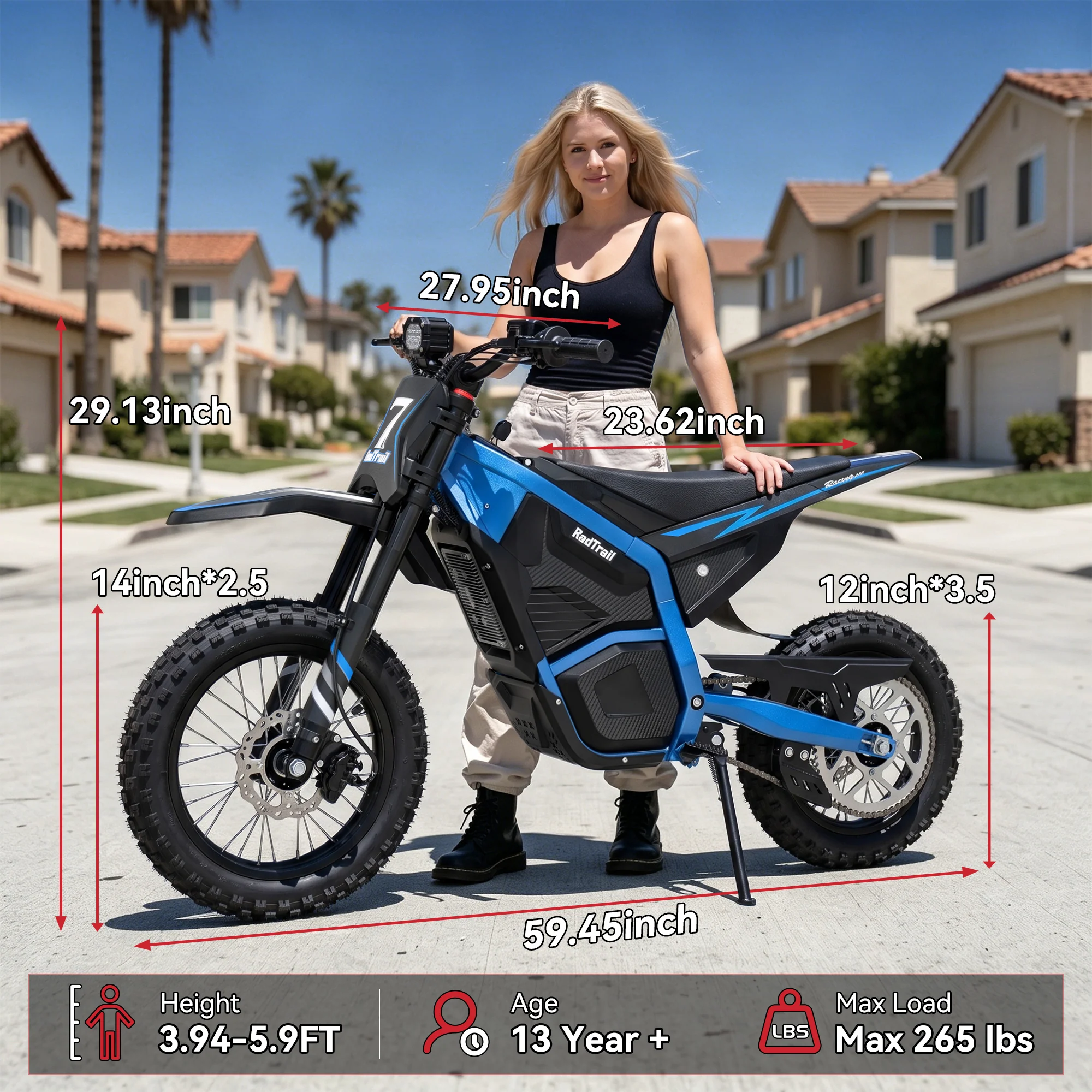 48V 2000W Peak Class Electric Dirt Bike Ages 13+ - Image 18