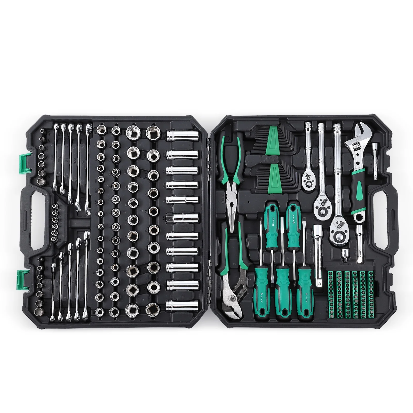 Ladcaser 213 Piece Mechanic Tool Set and Socket Wrench Set, SAE and Metric Household Hand Tool Kit, Cr-V Constructed, Home/Auto Repair Tool Sets with Storage Case - Image 9