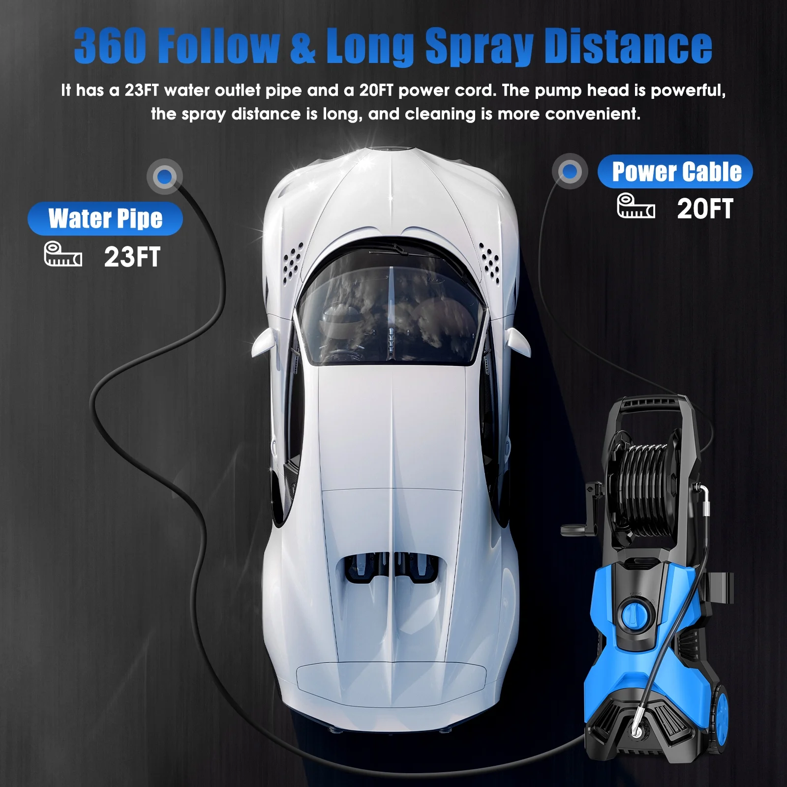 Fenbeli 5000PSI at 2.8 GPM Electric High Pressure Washer Machine 110V for Cleaning Decks - Image 8