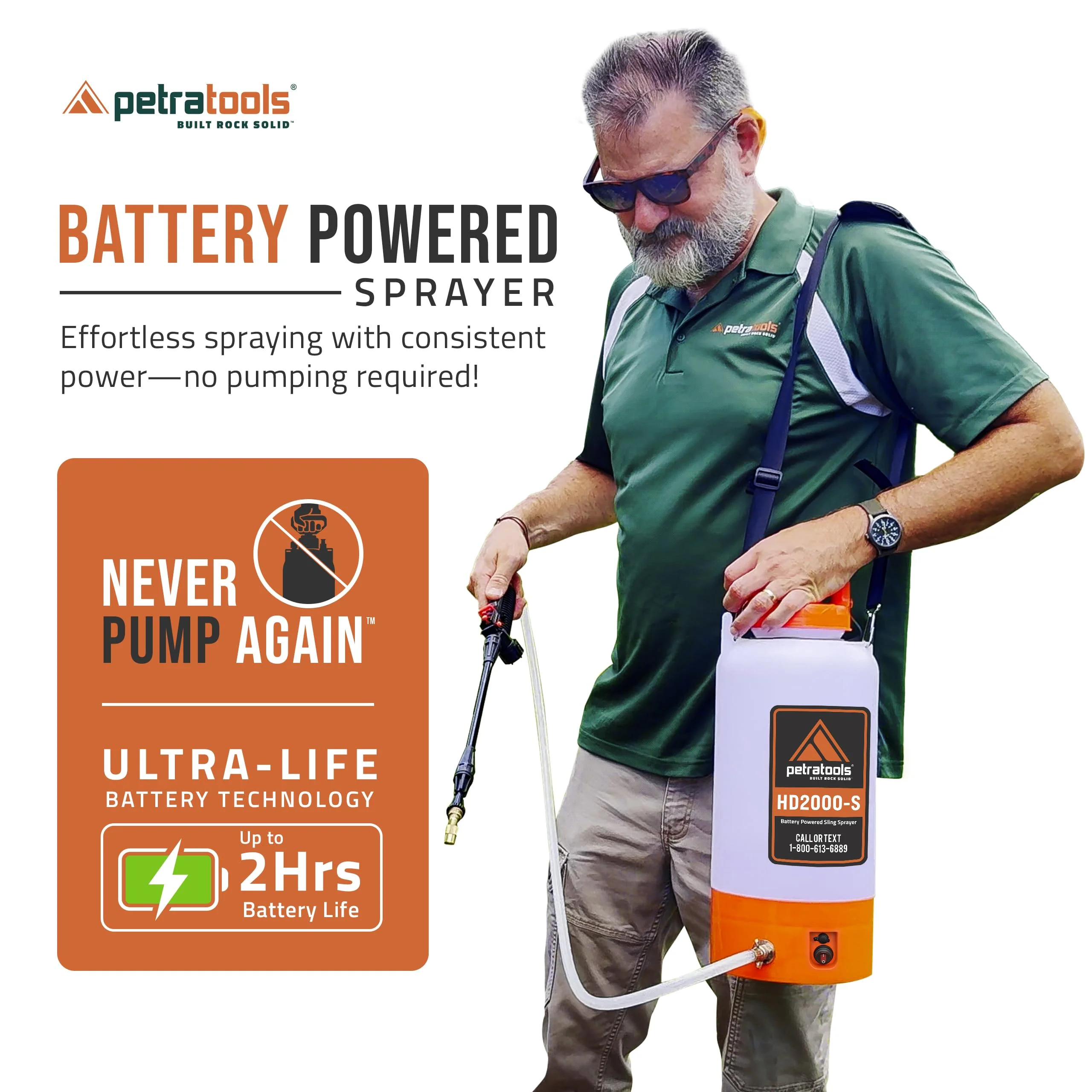 2 Gallon Battery Powered Sprayer, Rechargeable Cordless Electric Pump Sprayer for Garden, Lawn and Outdoor Use - Image 2