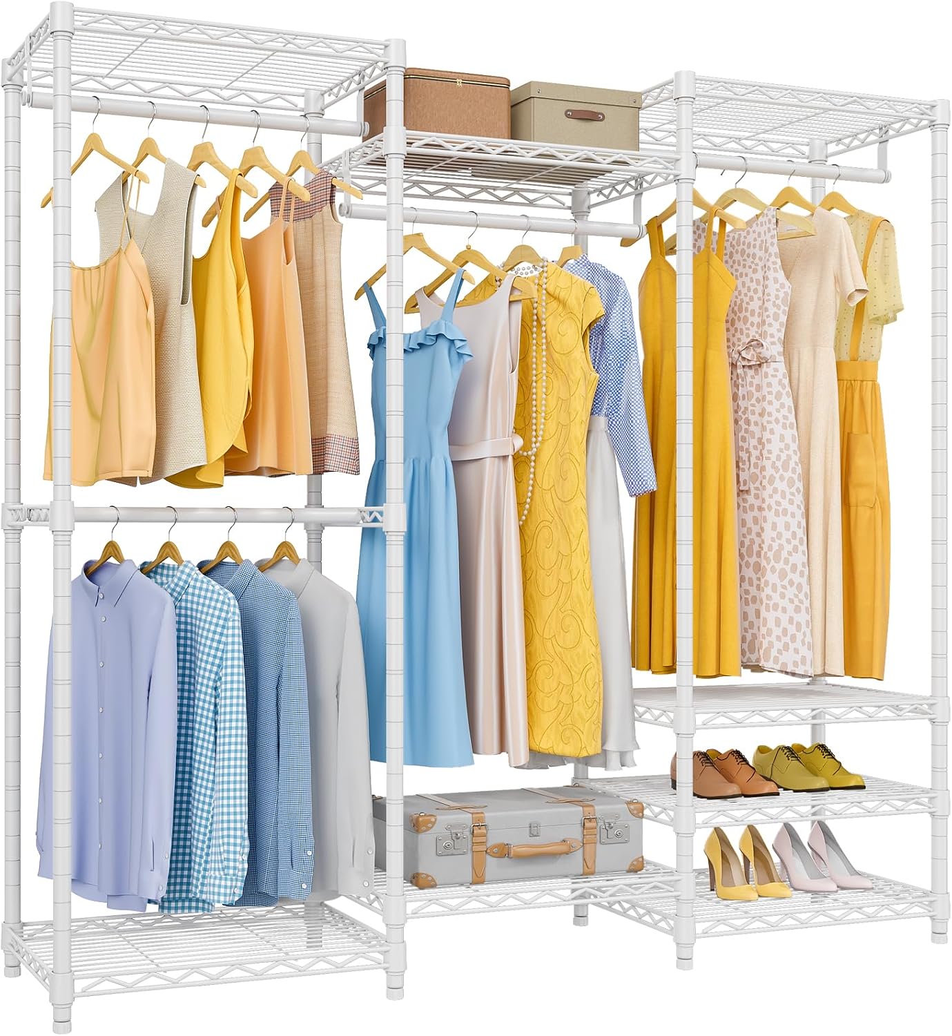 V5 Heavy Duty Clothes Rack, Freestanding Modular Closet System, Black - Image 6