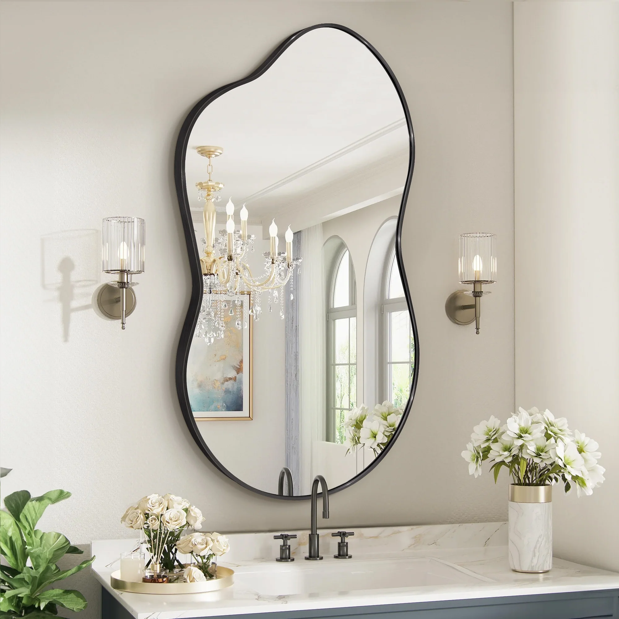 Asymmetrical Irregular Wall Mirror, Modern Decorative Accent Mirror for Living Room, Bedroom and Entryway - Image 21