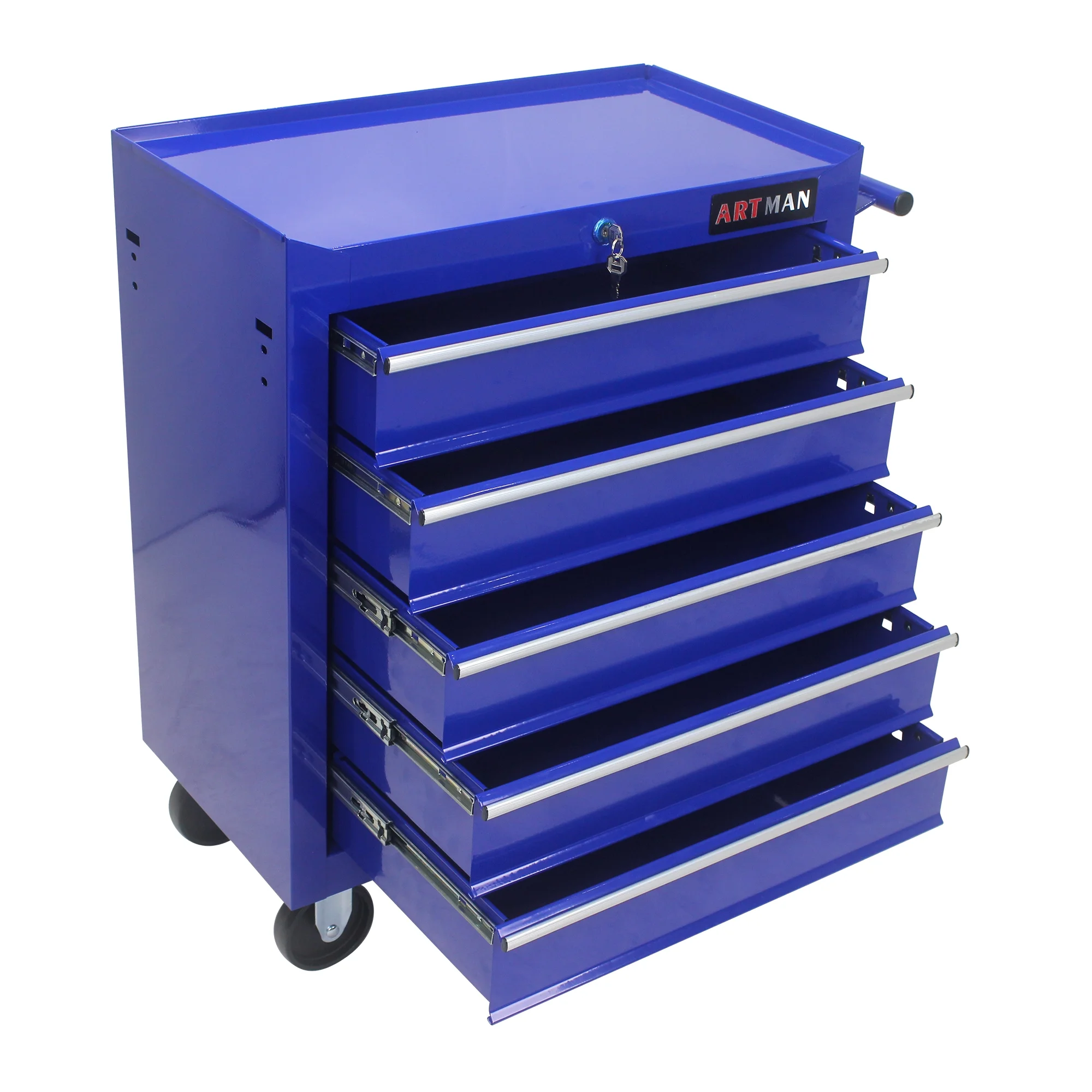 5 Drawer Rolling Tool Chest, Steel Tool Storage Cabinet for Garage Storage with 4 Wheels and Locker - Image 15